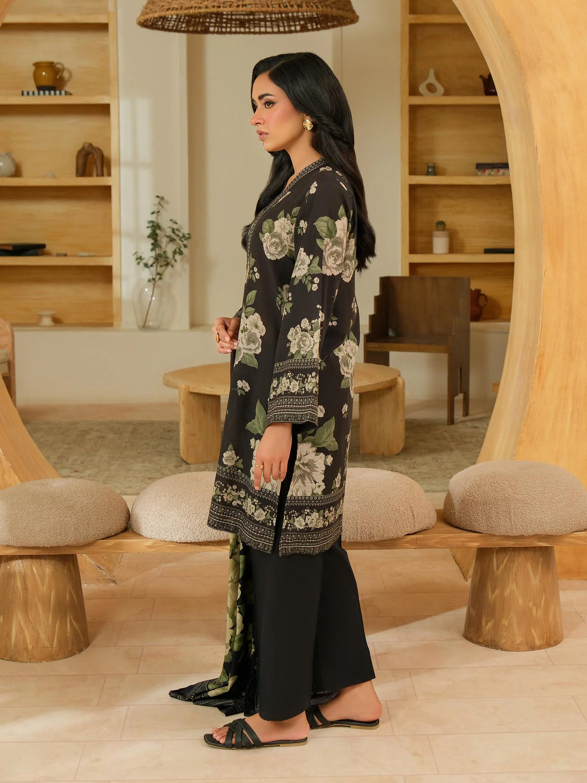 3 Piece Khaddar Suit-Printed (Unstitched) - Image 4