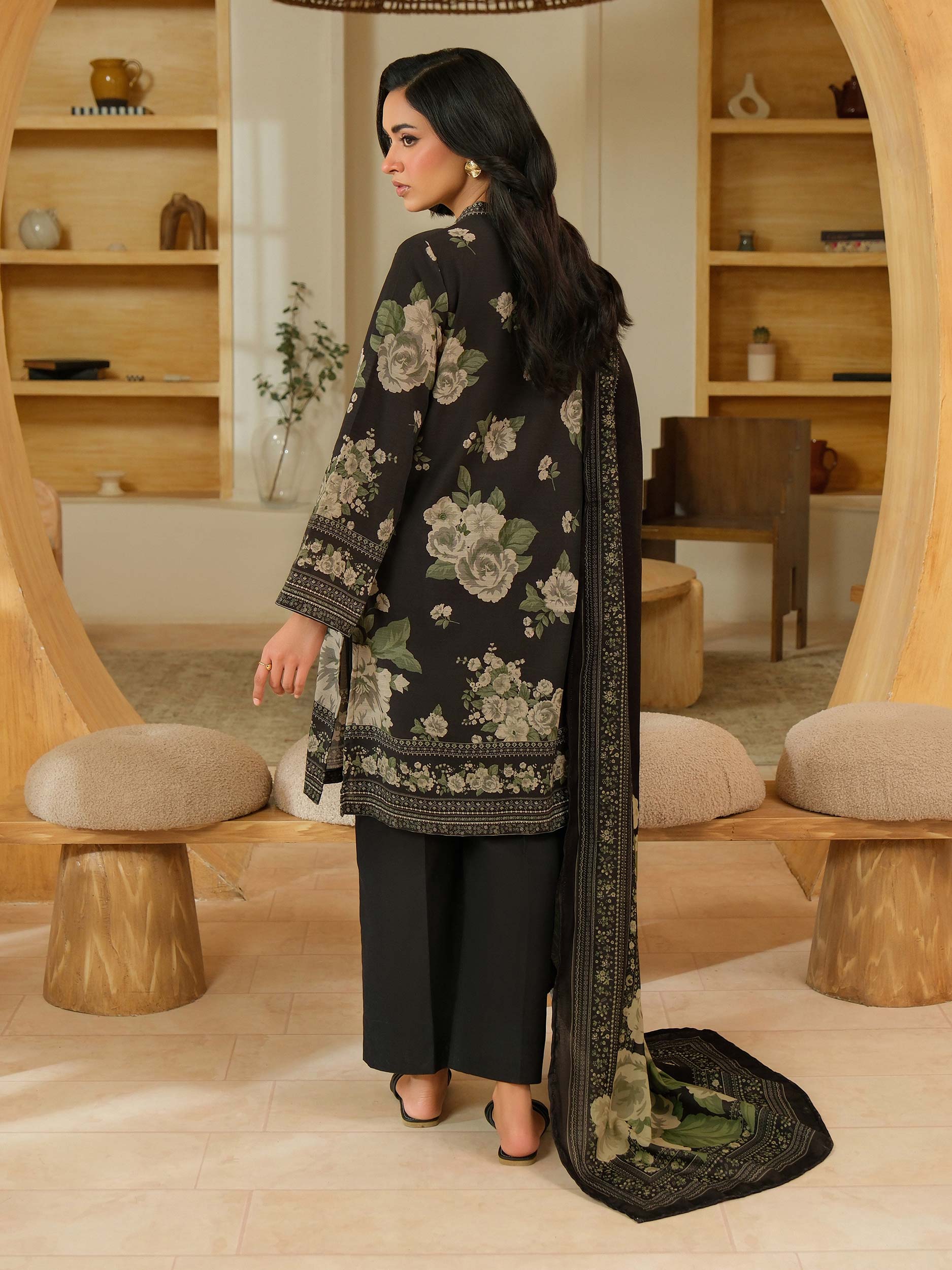 3 Piece Khaddar Suit-Printed (Unstitched) - Image 5