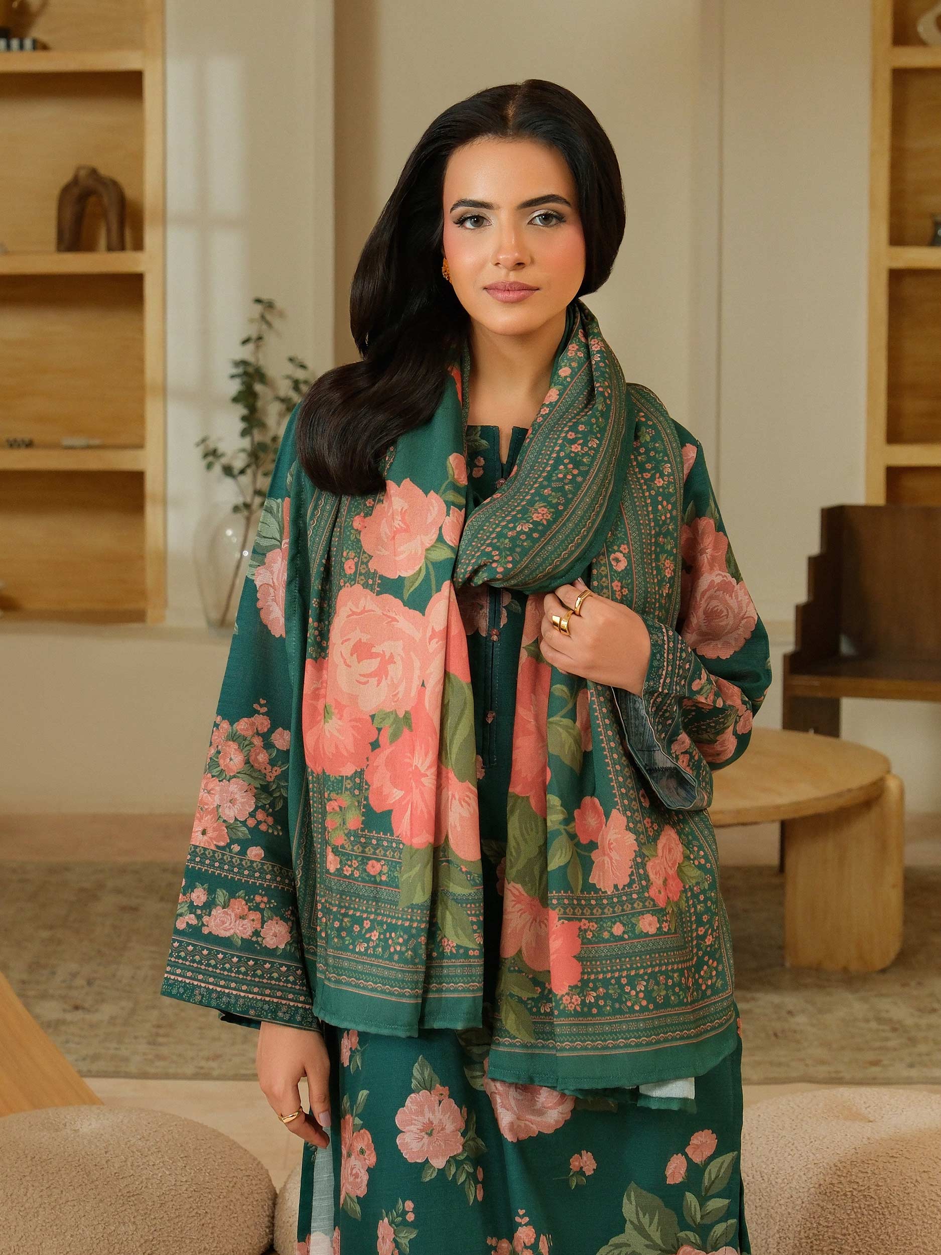 3 Piece Khaddar Suit-Printed (Unstitched) - Image 10