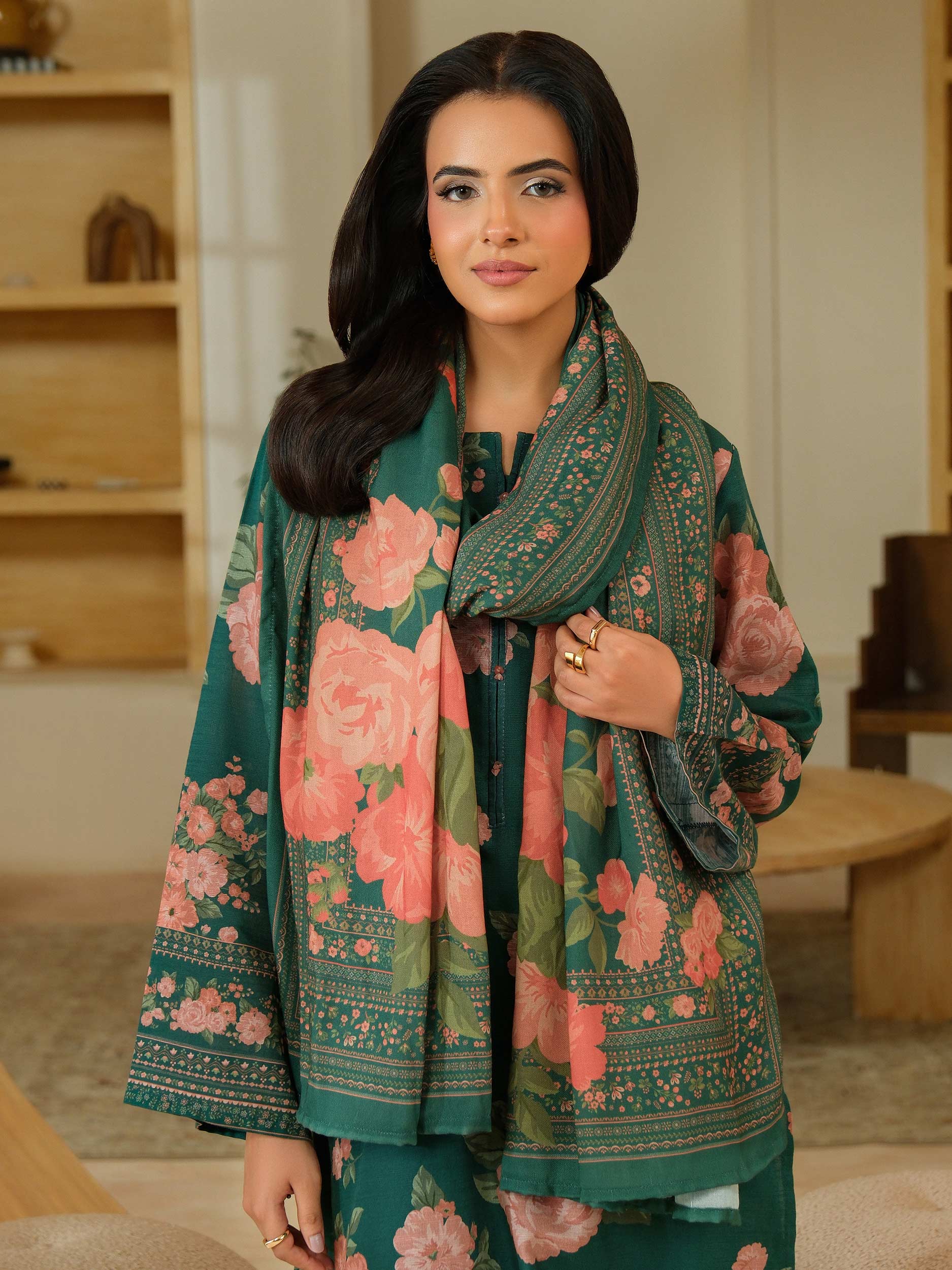3 Piece Khaddar Suit-Printed (Unstitched) - Image 11
