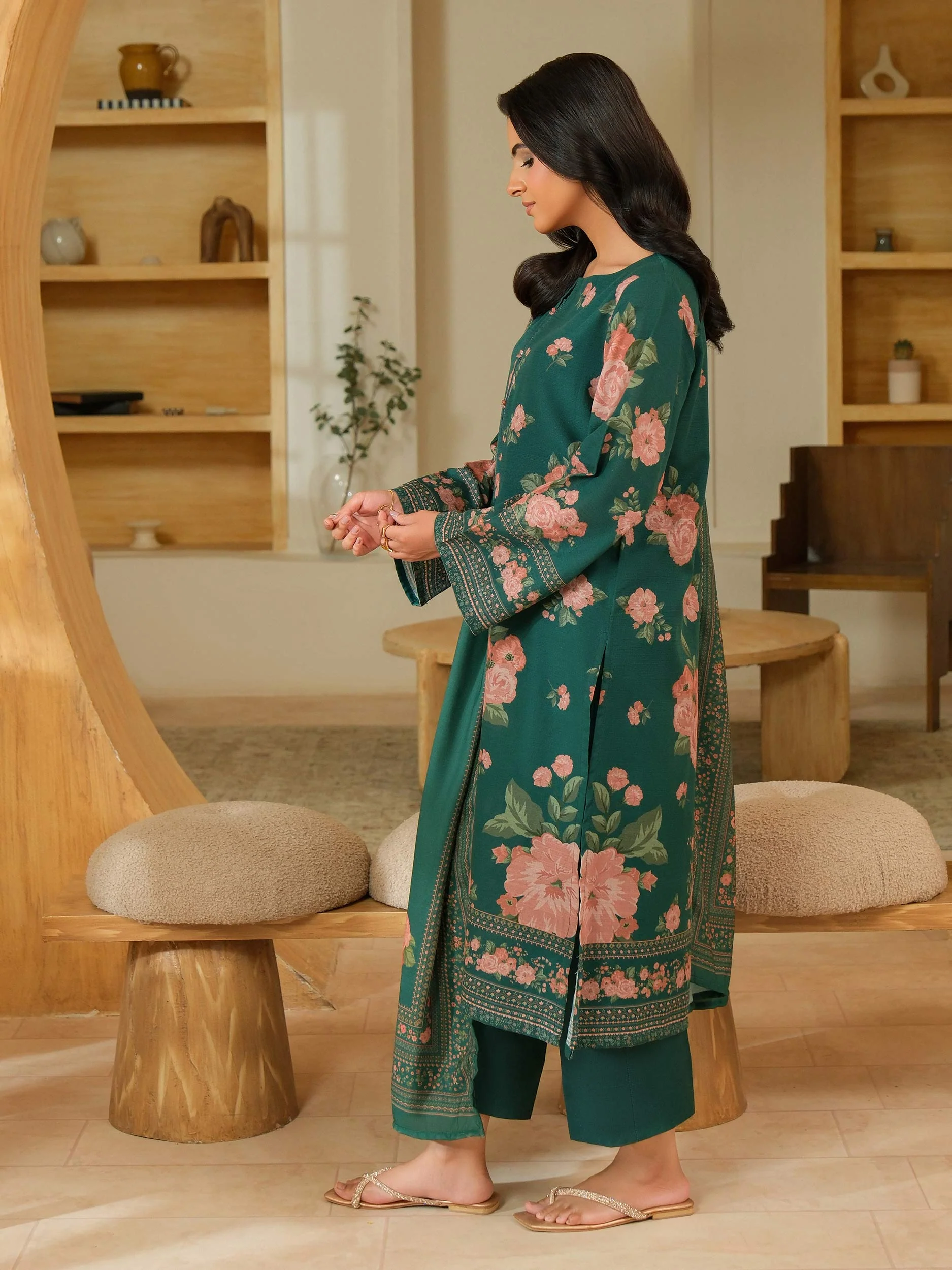 3 Piece Khaddar Suit-Printed (Unstitched) - Image 5