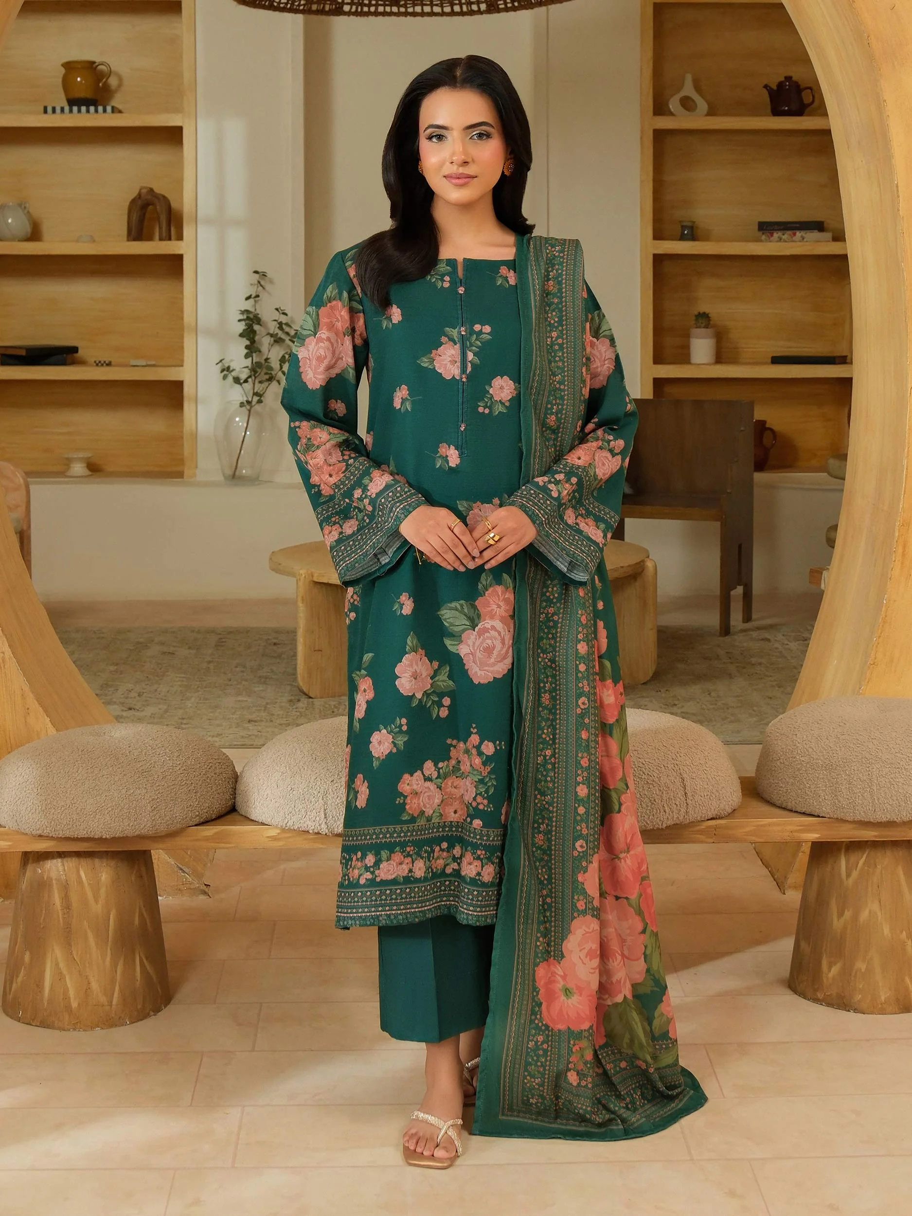 3 Piece Khaddar Suit-Printed (Unstitched) - Image 6
