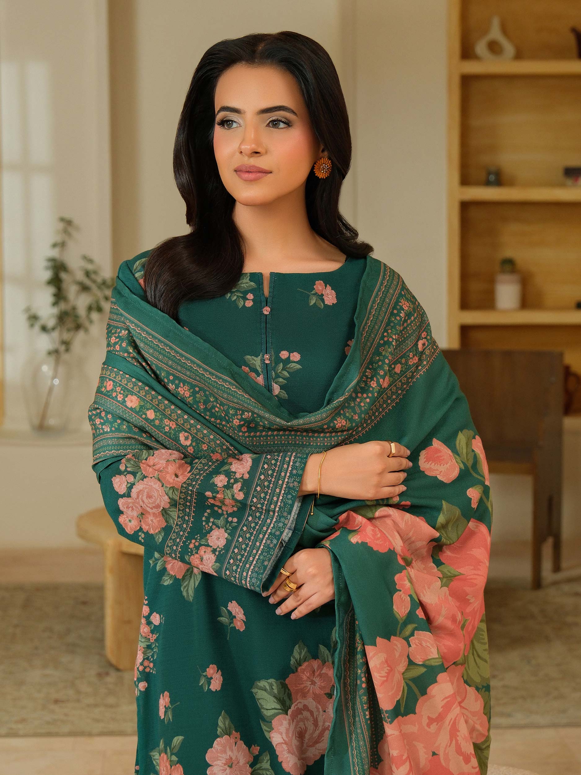 3 Piece Khaddar Suit-Printed (Unstitched) - Image 7