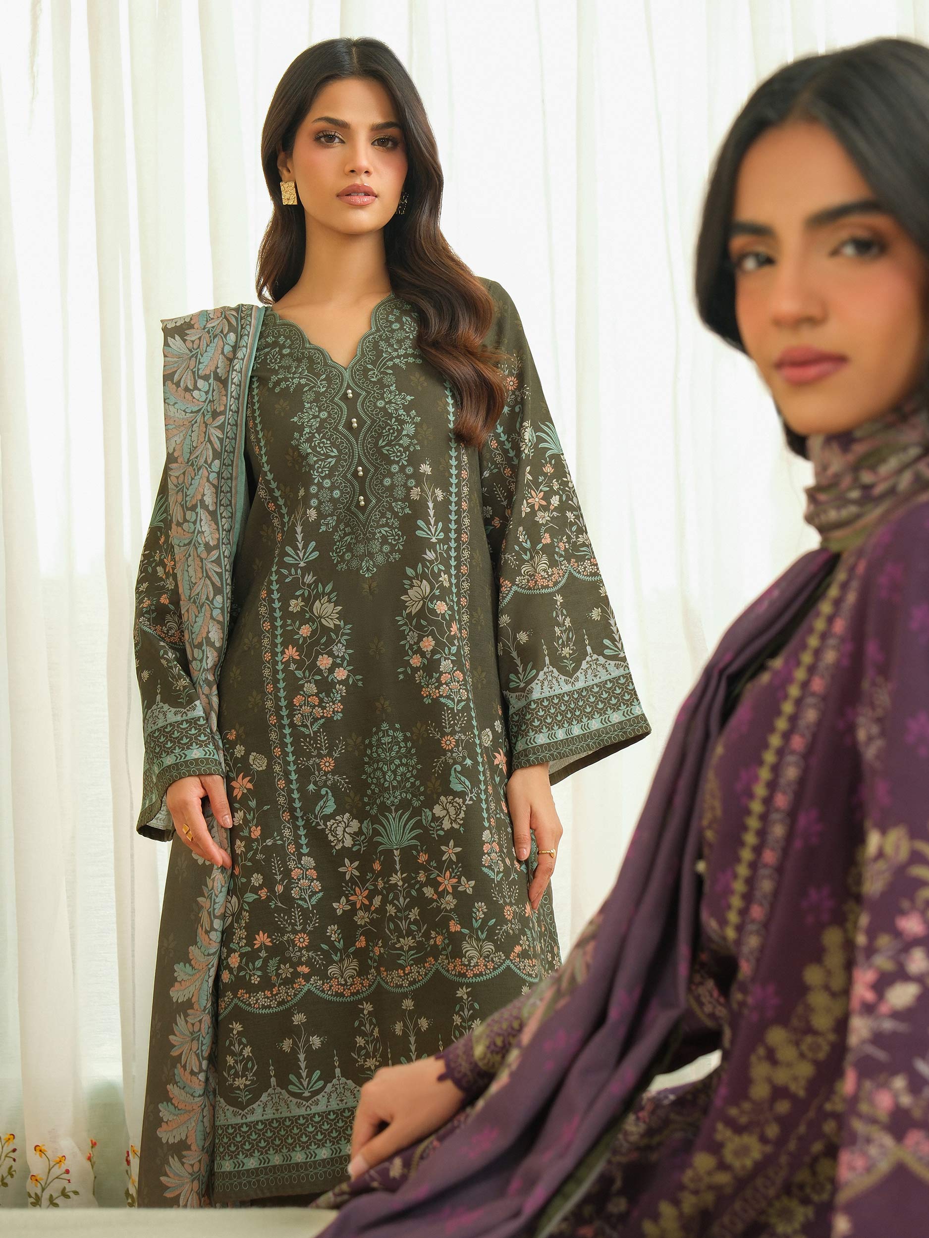 3 Piece Khaddar Suit-Printed (Unstitched) - Image 7