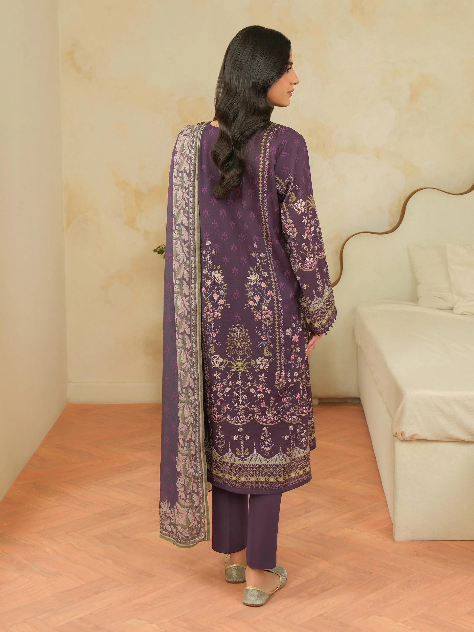 3 Piece Khaddar Suit-Printed (Unstitched) - Image 4