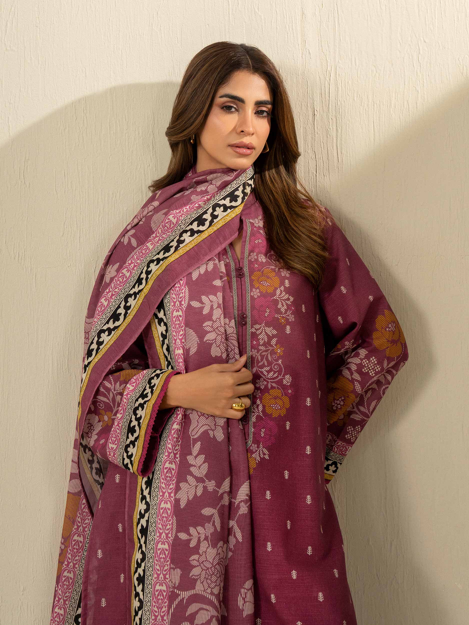 3 Piece Khaddar Suit-Printed (Unstitched) - Image 2