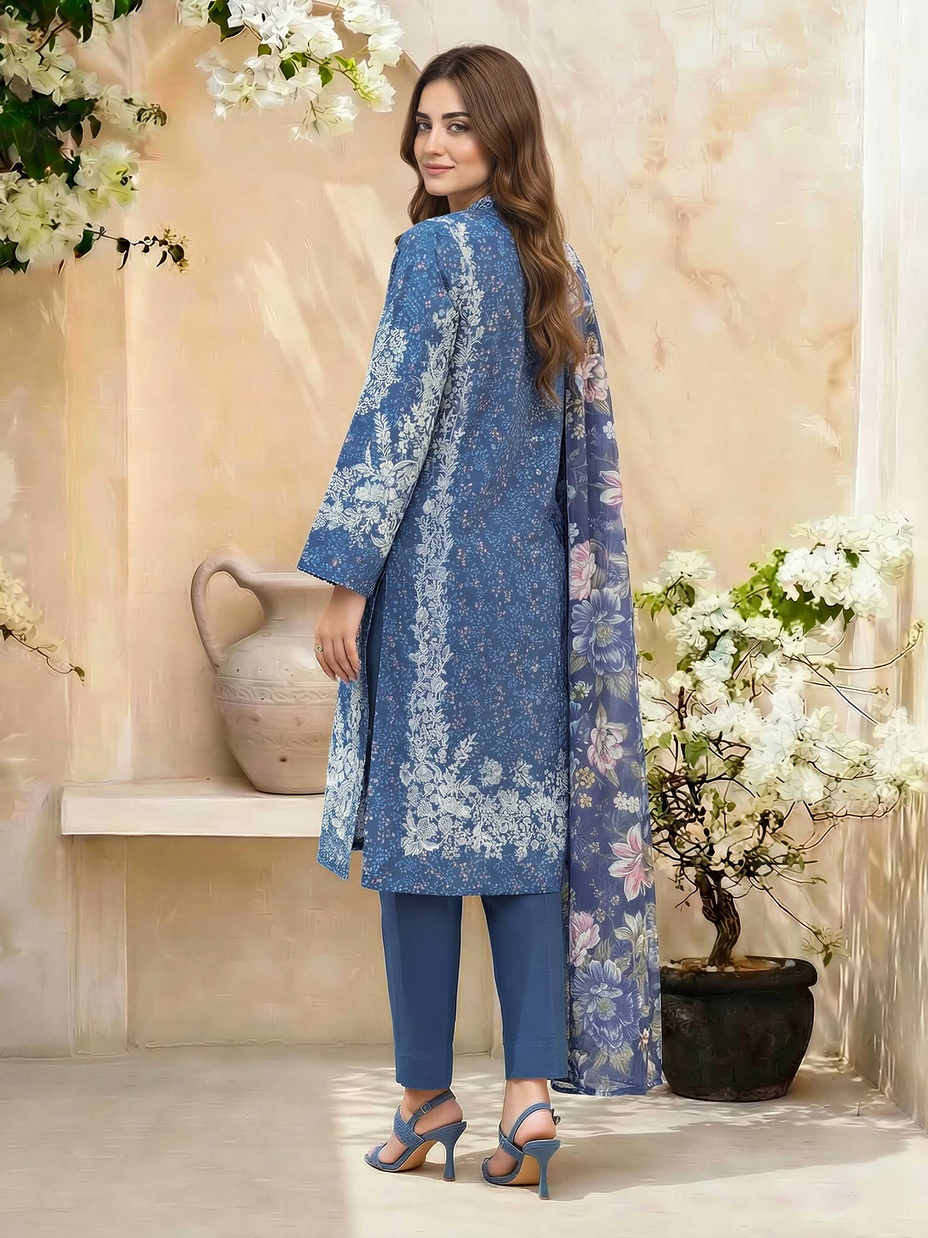 3 Piece Lawn Suit- Printed (Unstitched) - Image 3