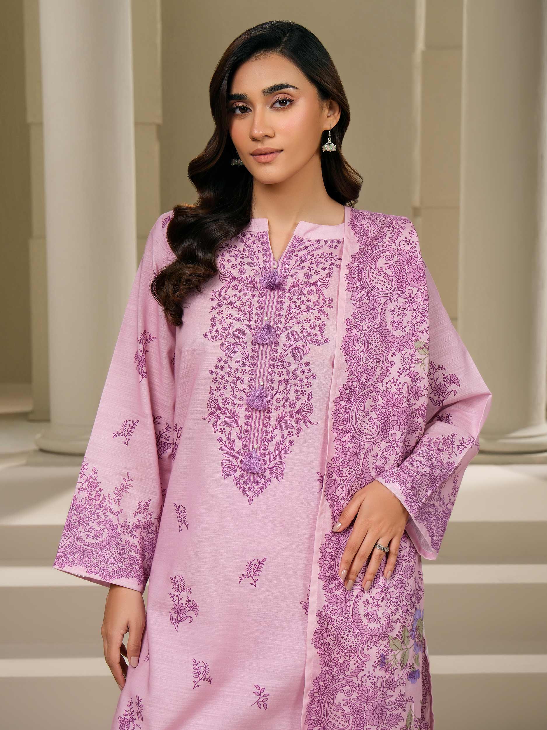 3 Piece Khaddar Suit-Printed (Unstitched) - Image 2