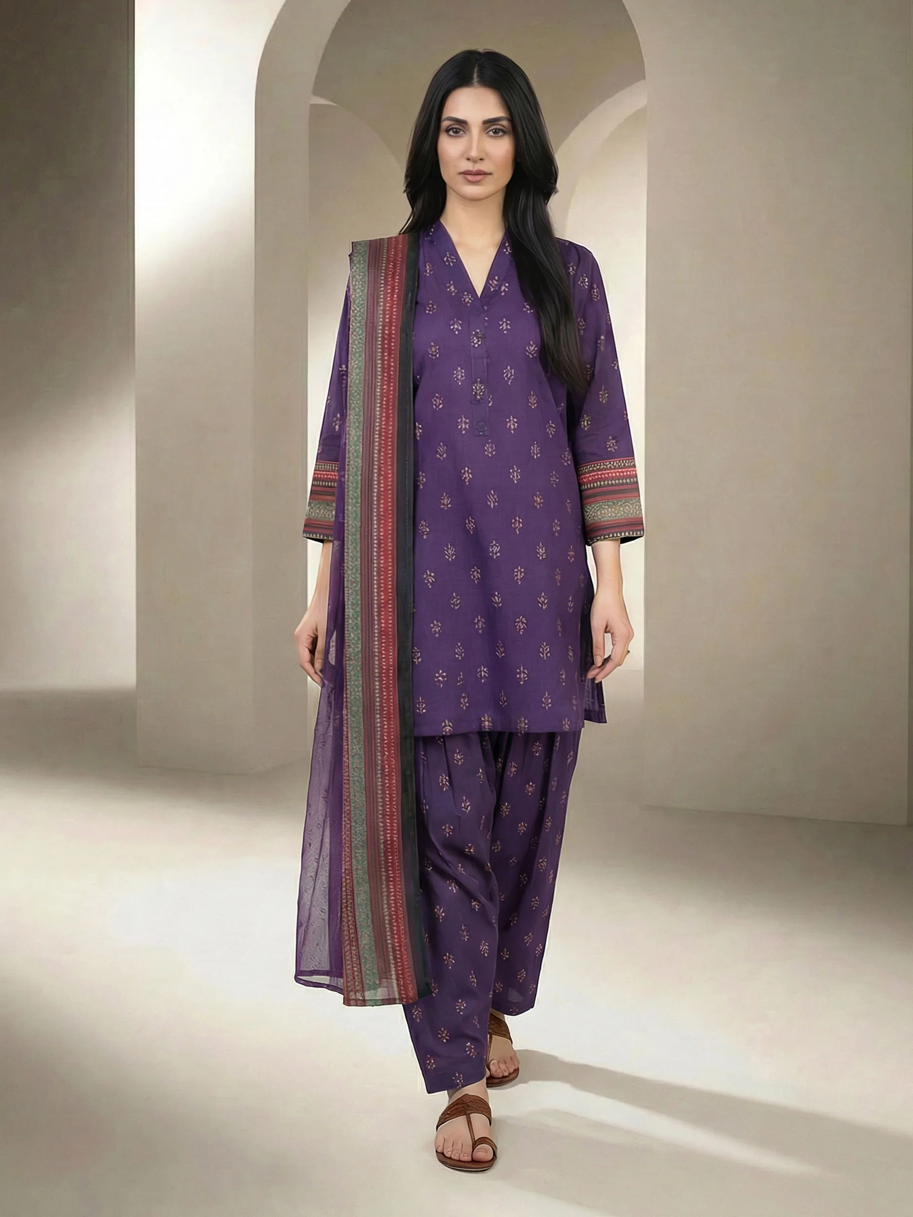 3 Piece Lawn Suit (Unstitched) - Image 2