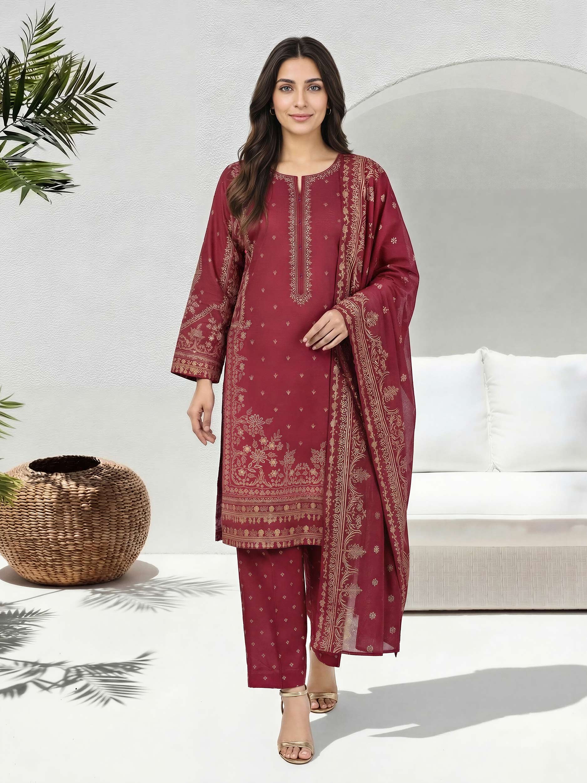 3 Piece Lawn Suit (Unstitched) - Image 2