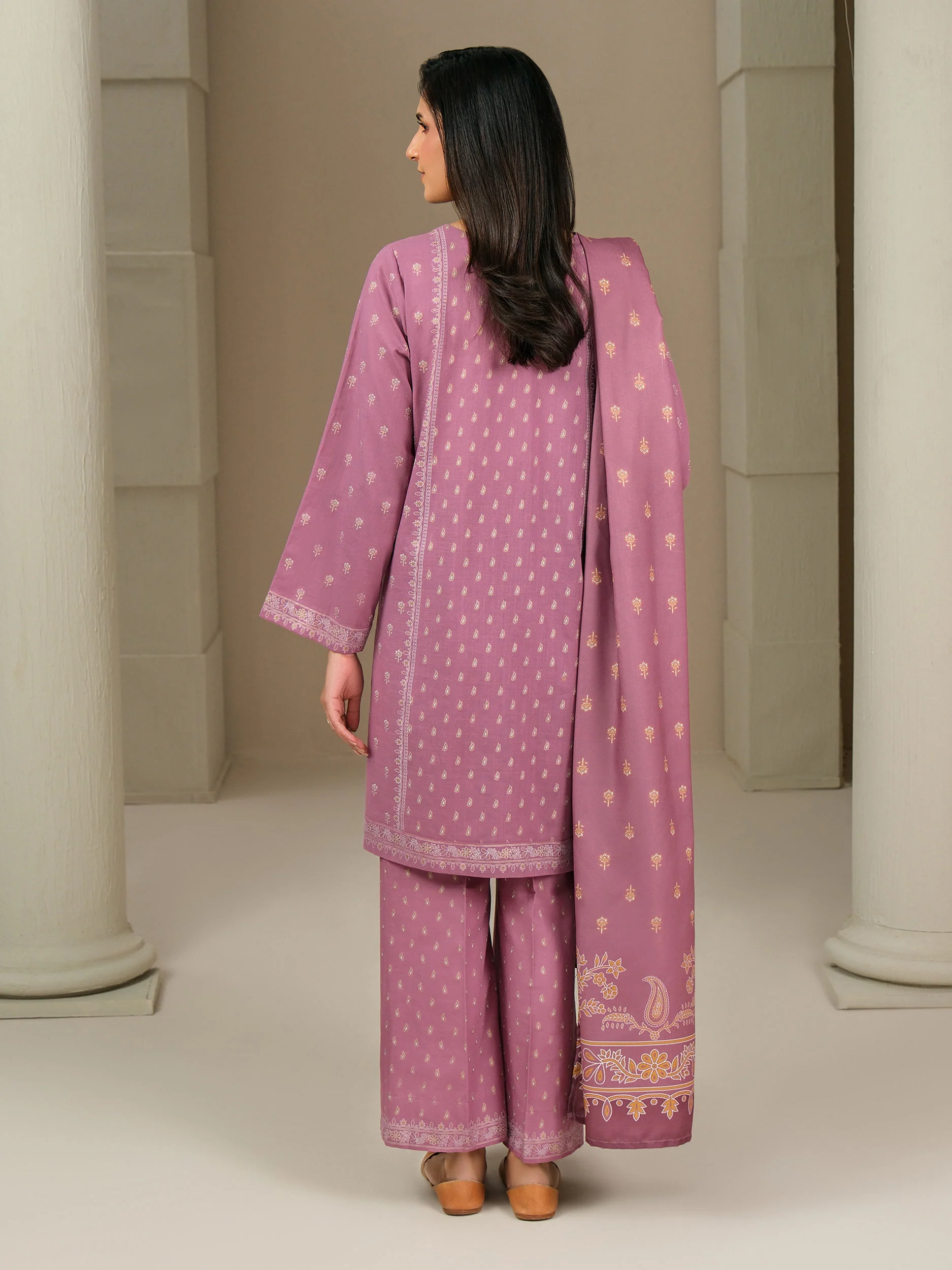 3 Piece Khaddar Suit-Paste Print (Unstitched) - Image 4
