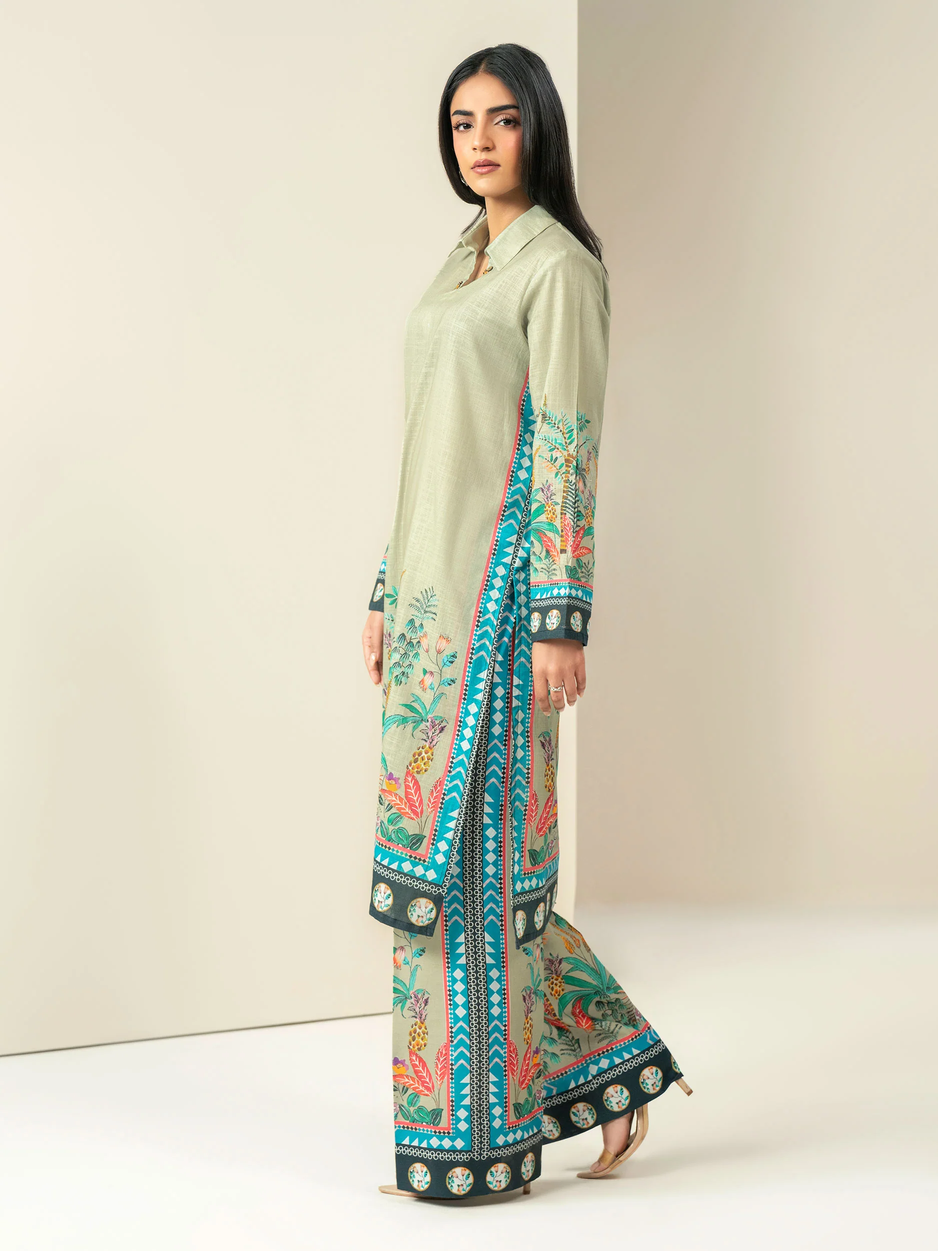 2 Piece Slub Khaddar Suit (Unstitched) - Image 3