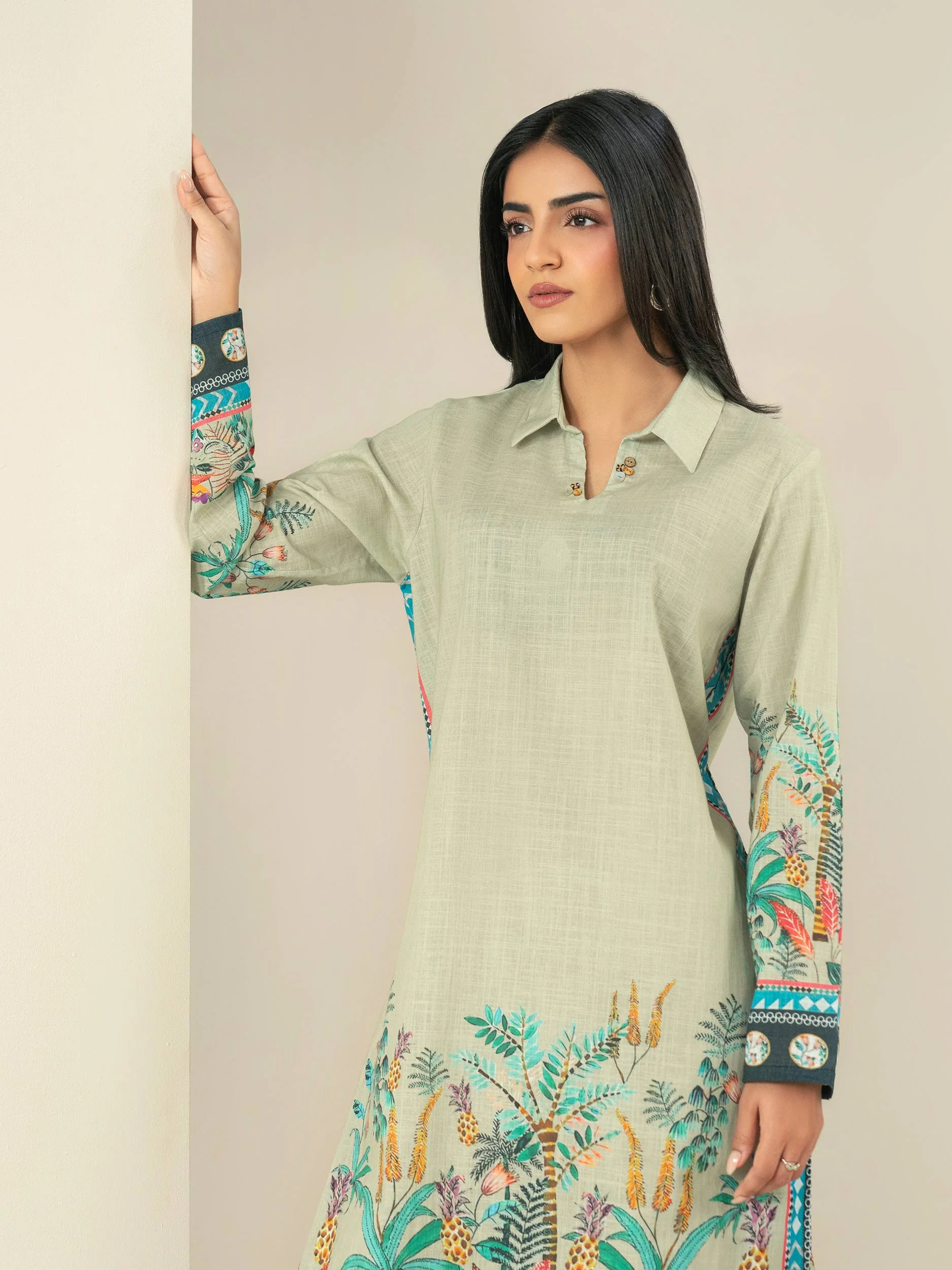 2 Piece Slub Khaddar Suit (Unstitched) - Image 6