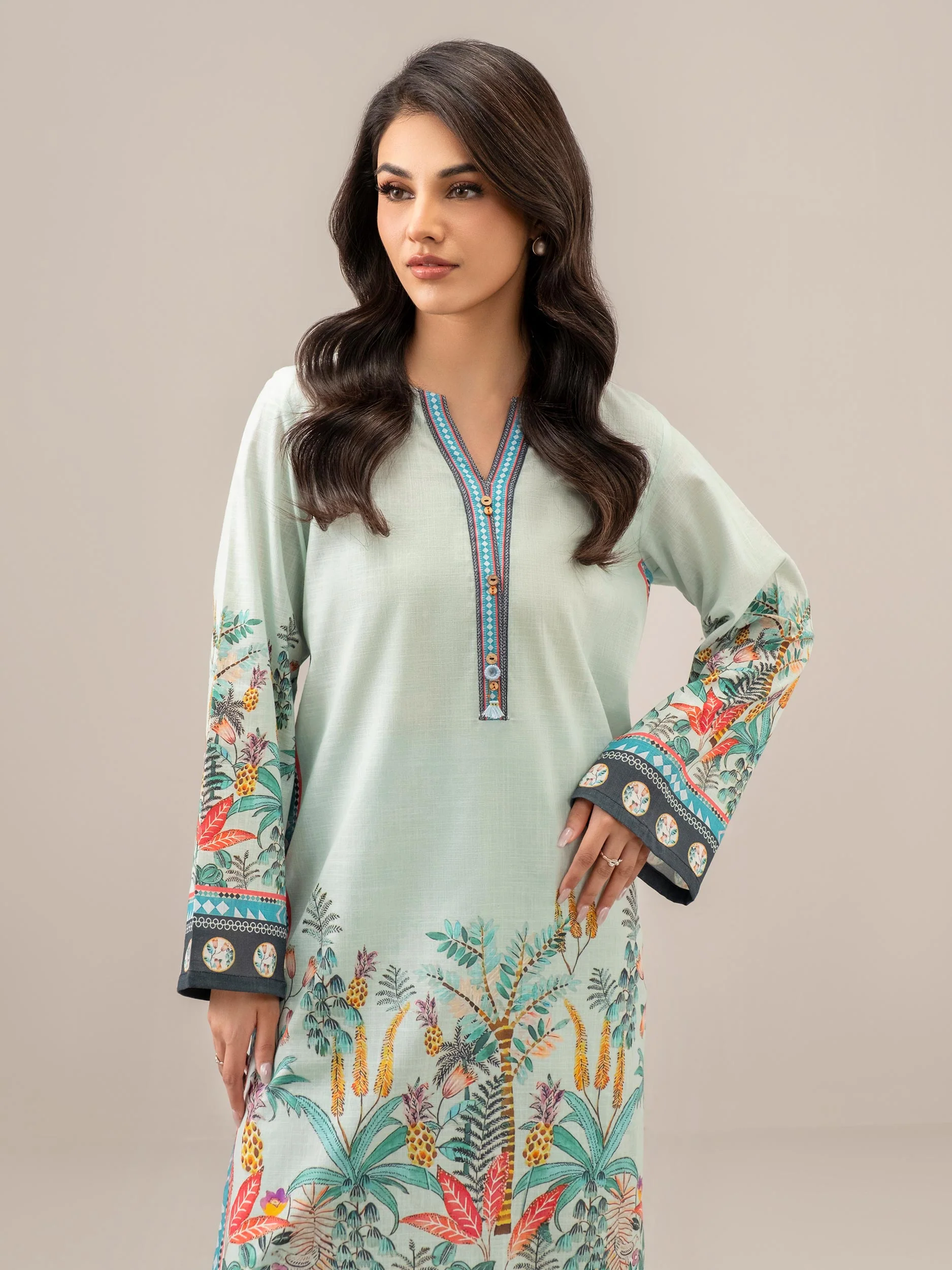 2 Piece Slub Khaddar Suit (Unstitched) - Image 4