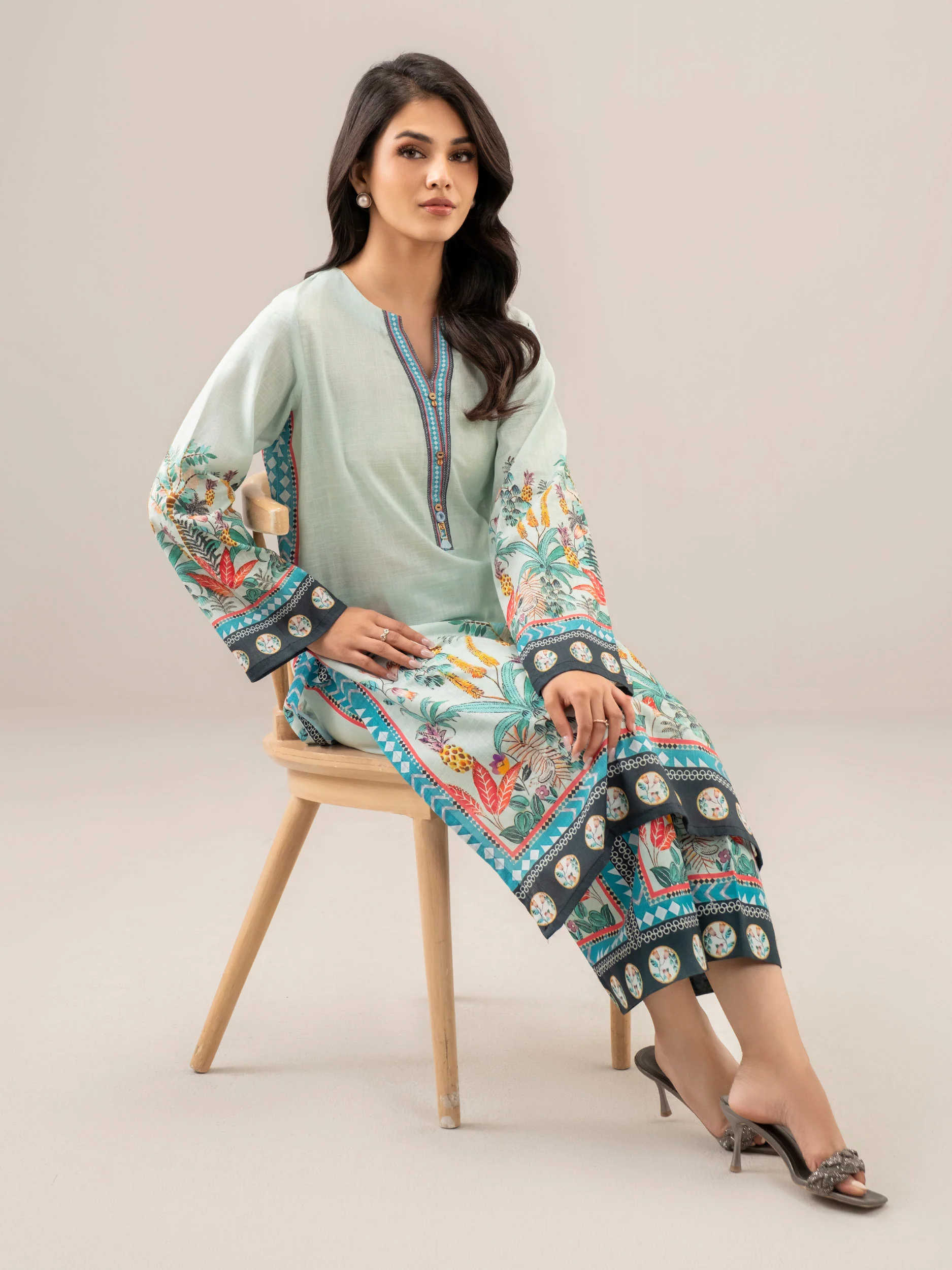 2 Piece Slub Khaddar Suit (Unstitched) - Image 5