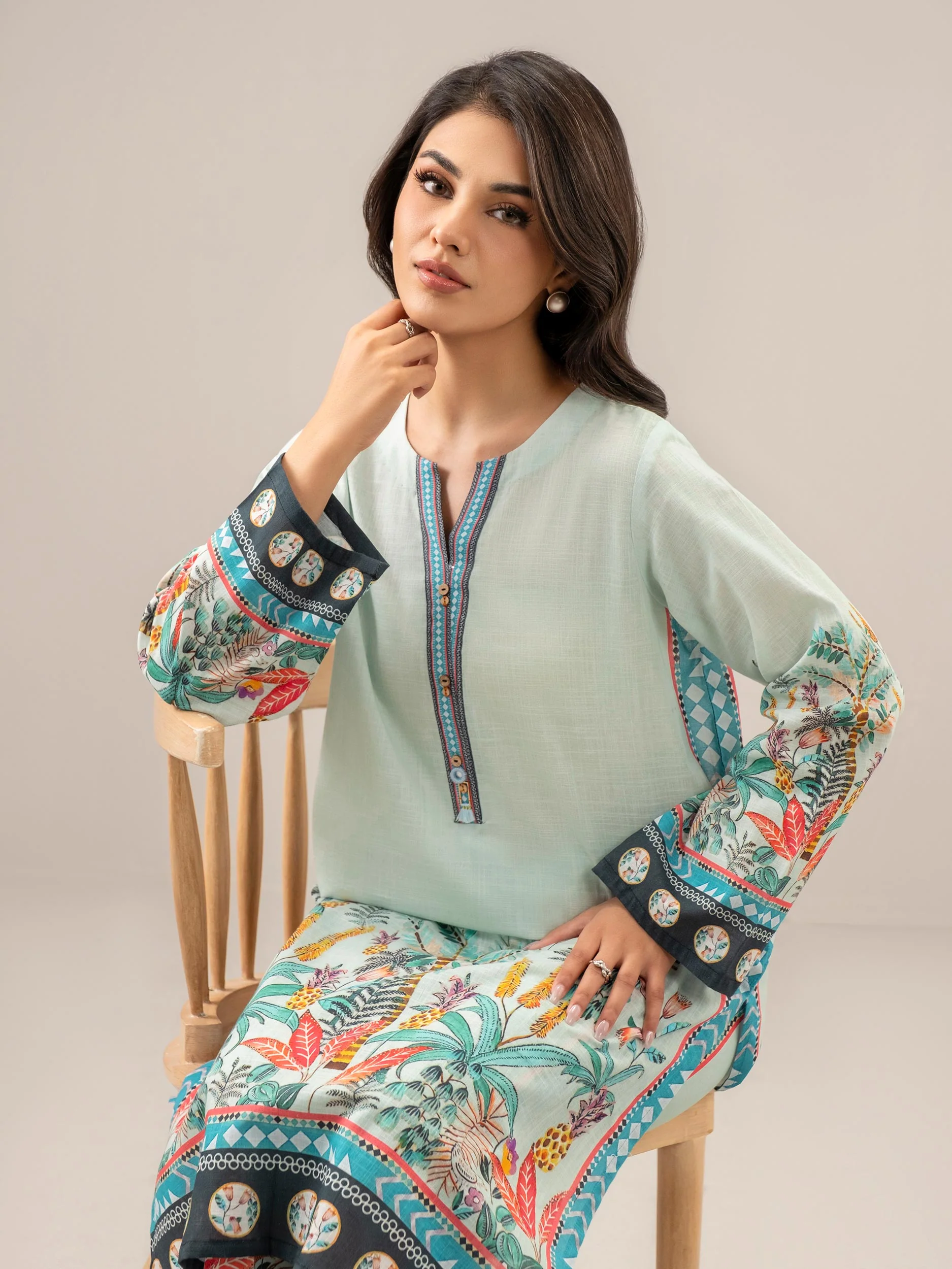 2 Piece Slub Khaddar Suit (Unstitched) - Image 6