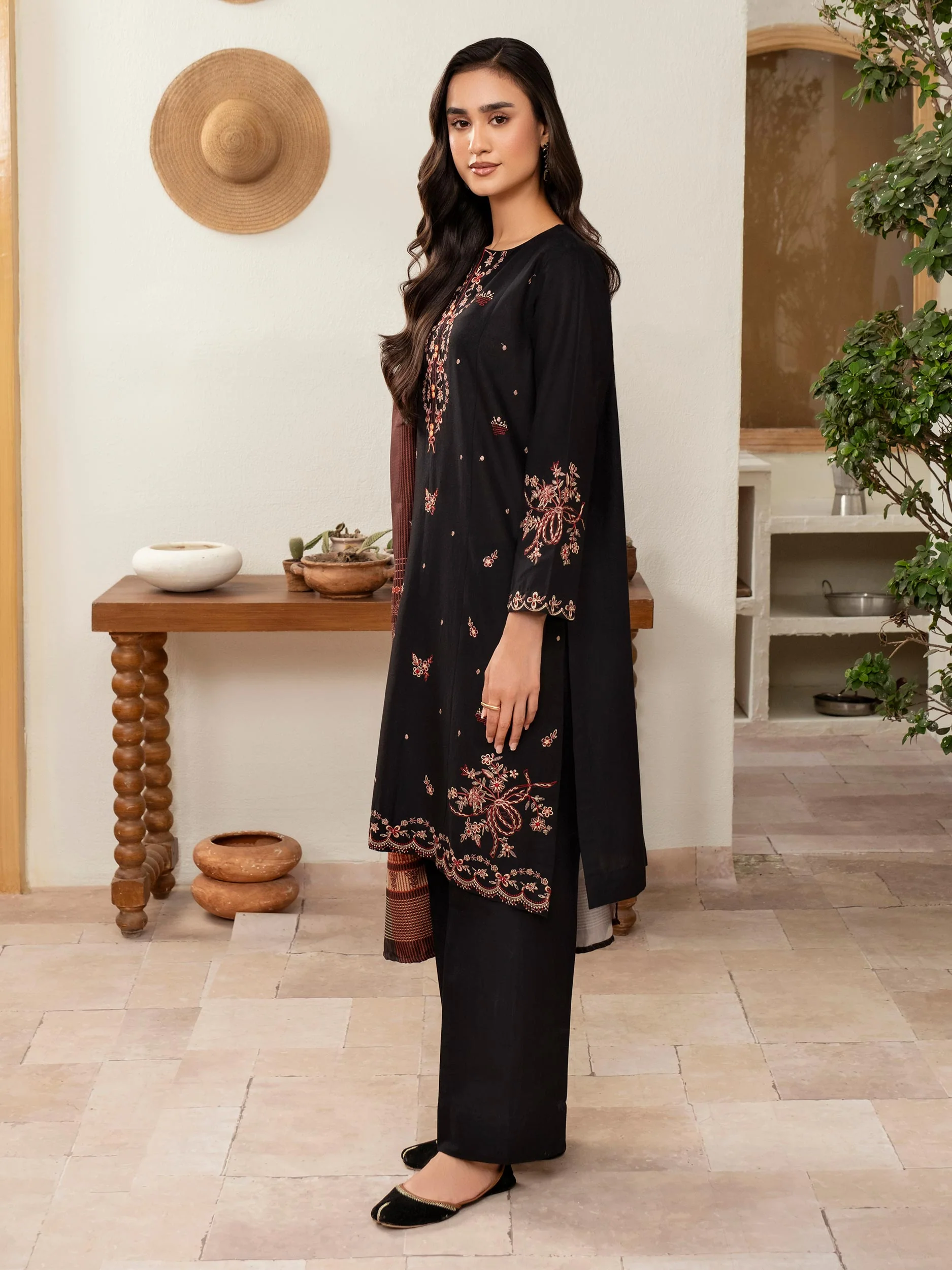 3 Piece Khaddar Suit-Embroidered (Unstitched) - Image 2