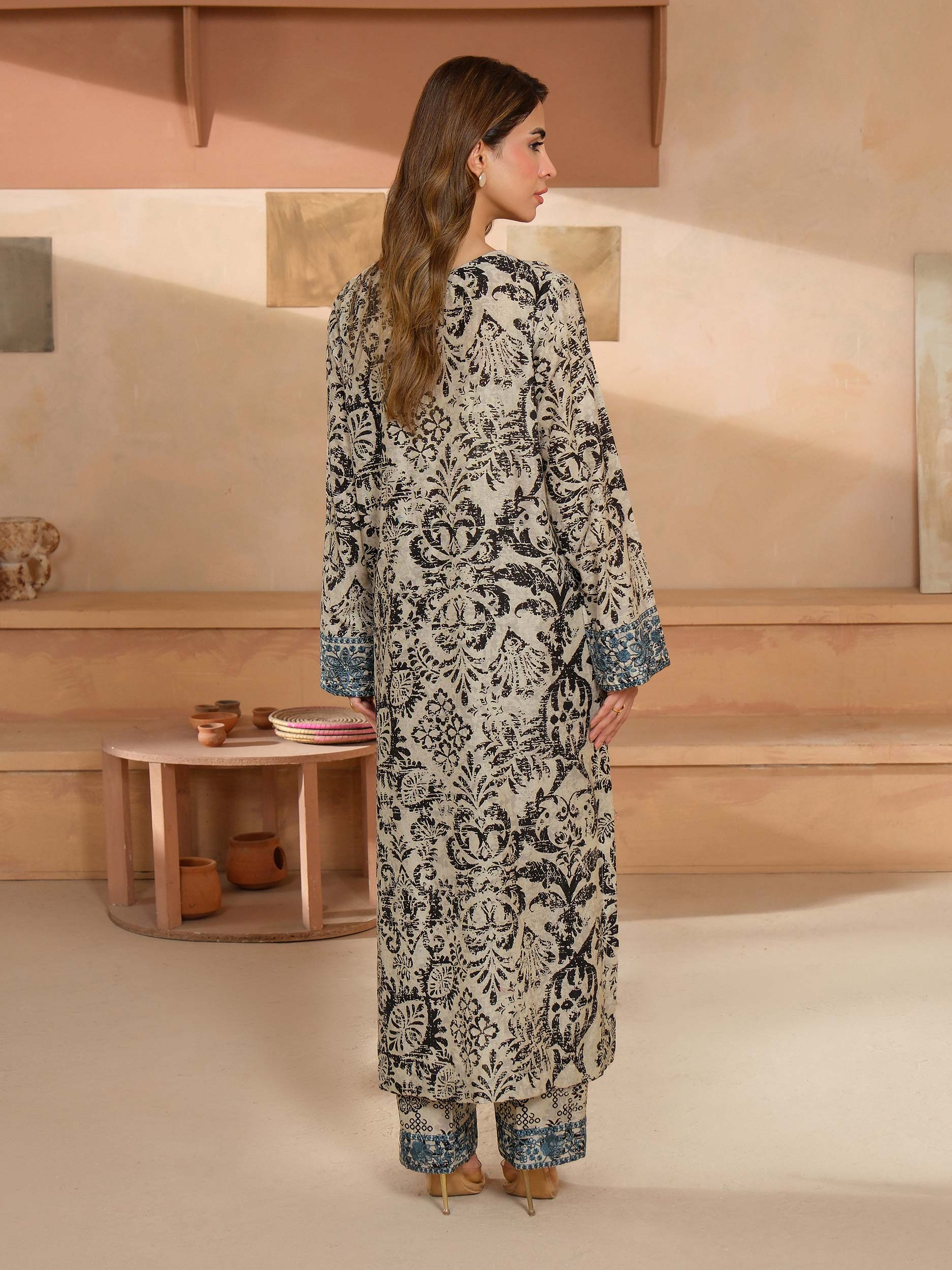 2 Piece Khaddar Suit-Embroidered (Unstitched) - Image 4