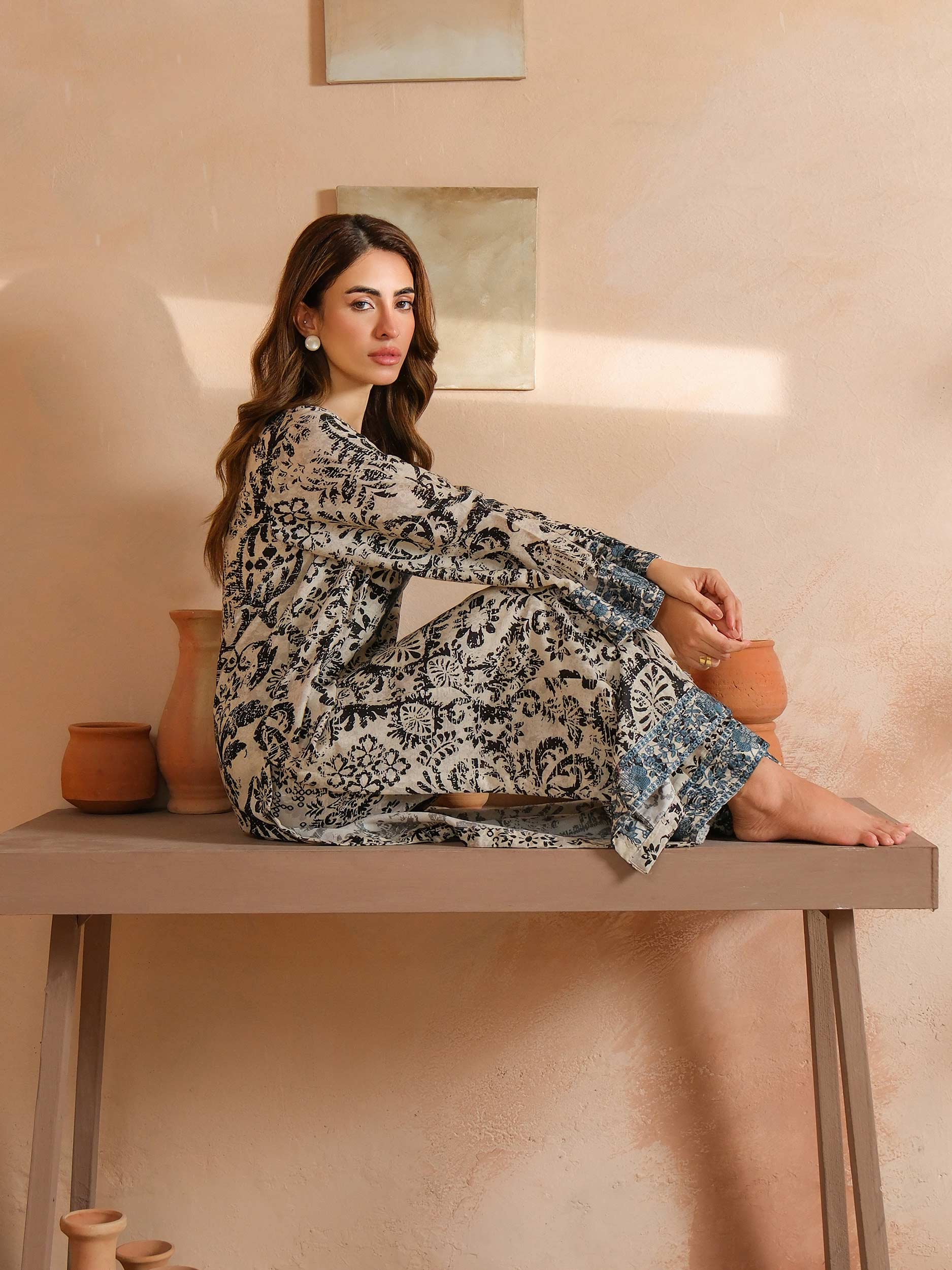 2 Piece Khaddar Suit-Embroidered (Unstitched) - Image 5