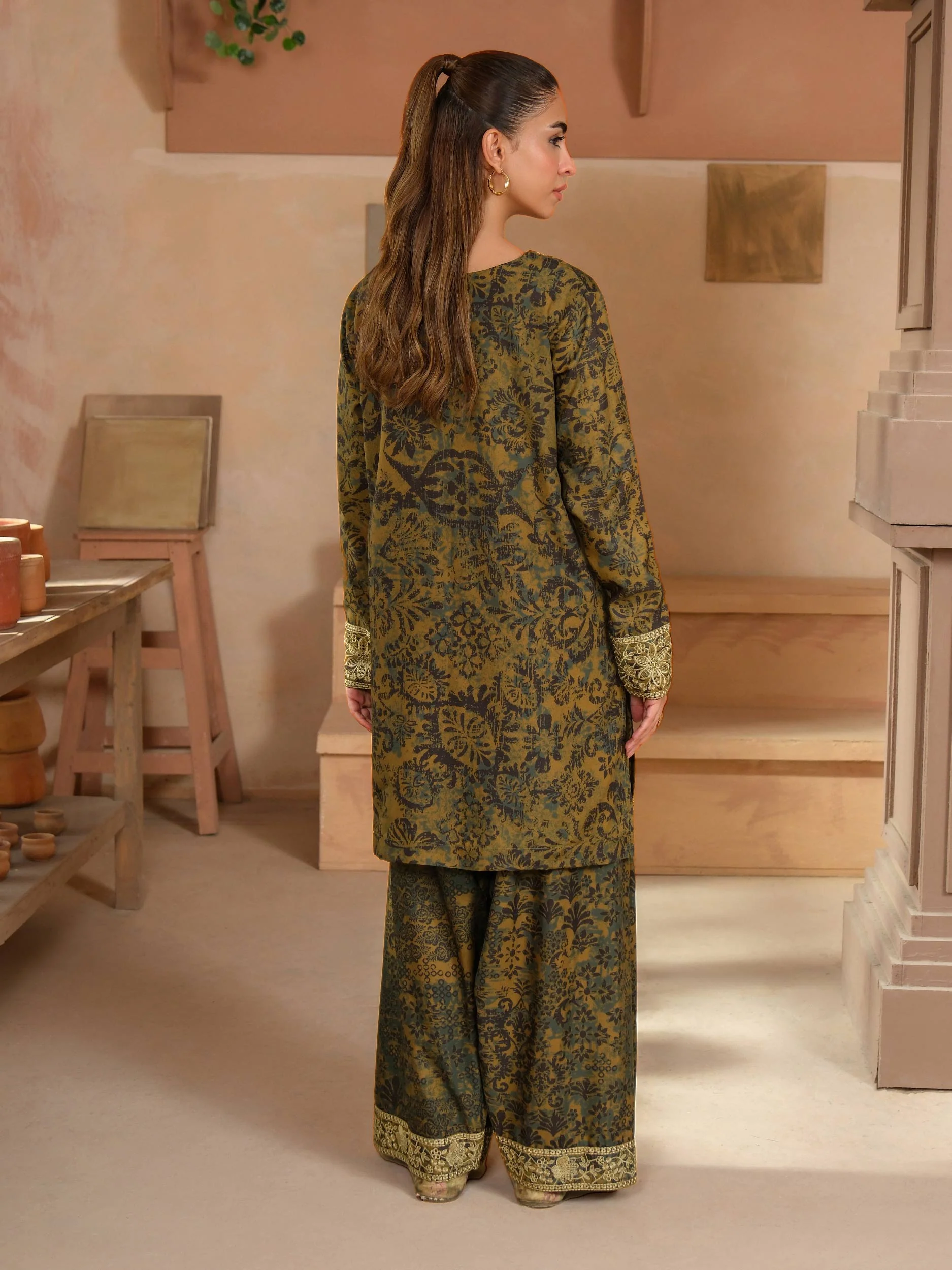 2 Piece Khaddar Suit-Embroidered (Unstitched) - Image 4
