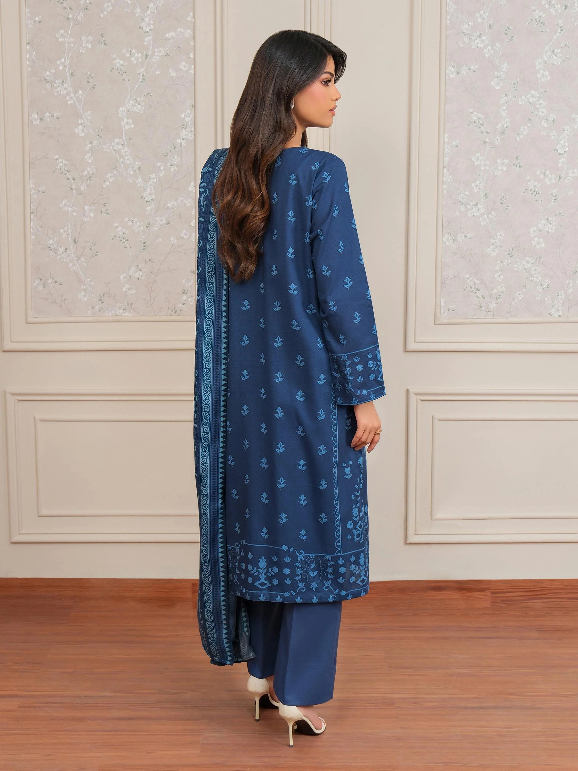 3 Piece Khaddar Suit-Embroidered (Unstitched) - Image 4