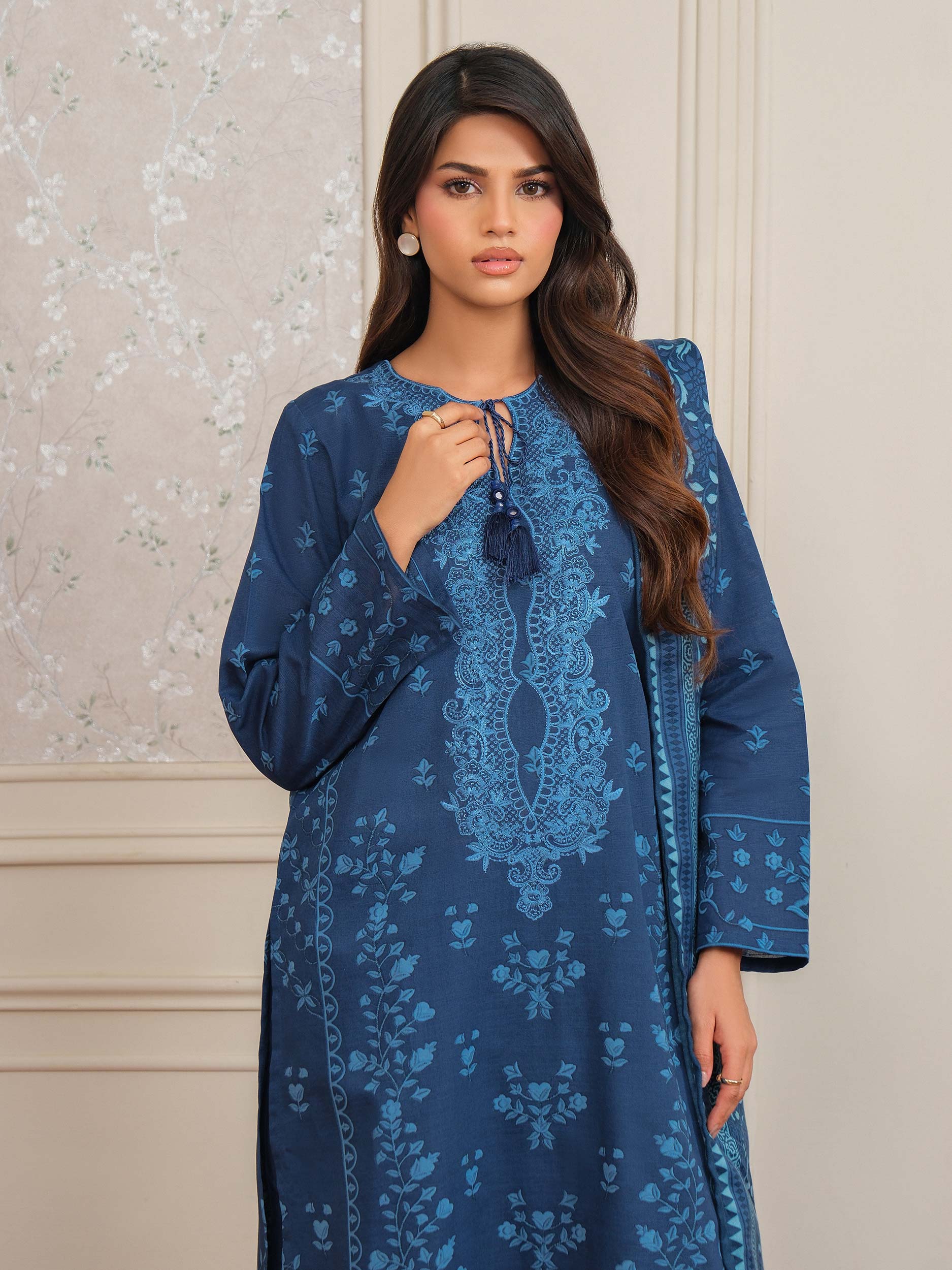 3 Piece Khaddar Suit-Embroidered (Unstitched) - Image 6