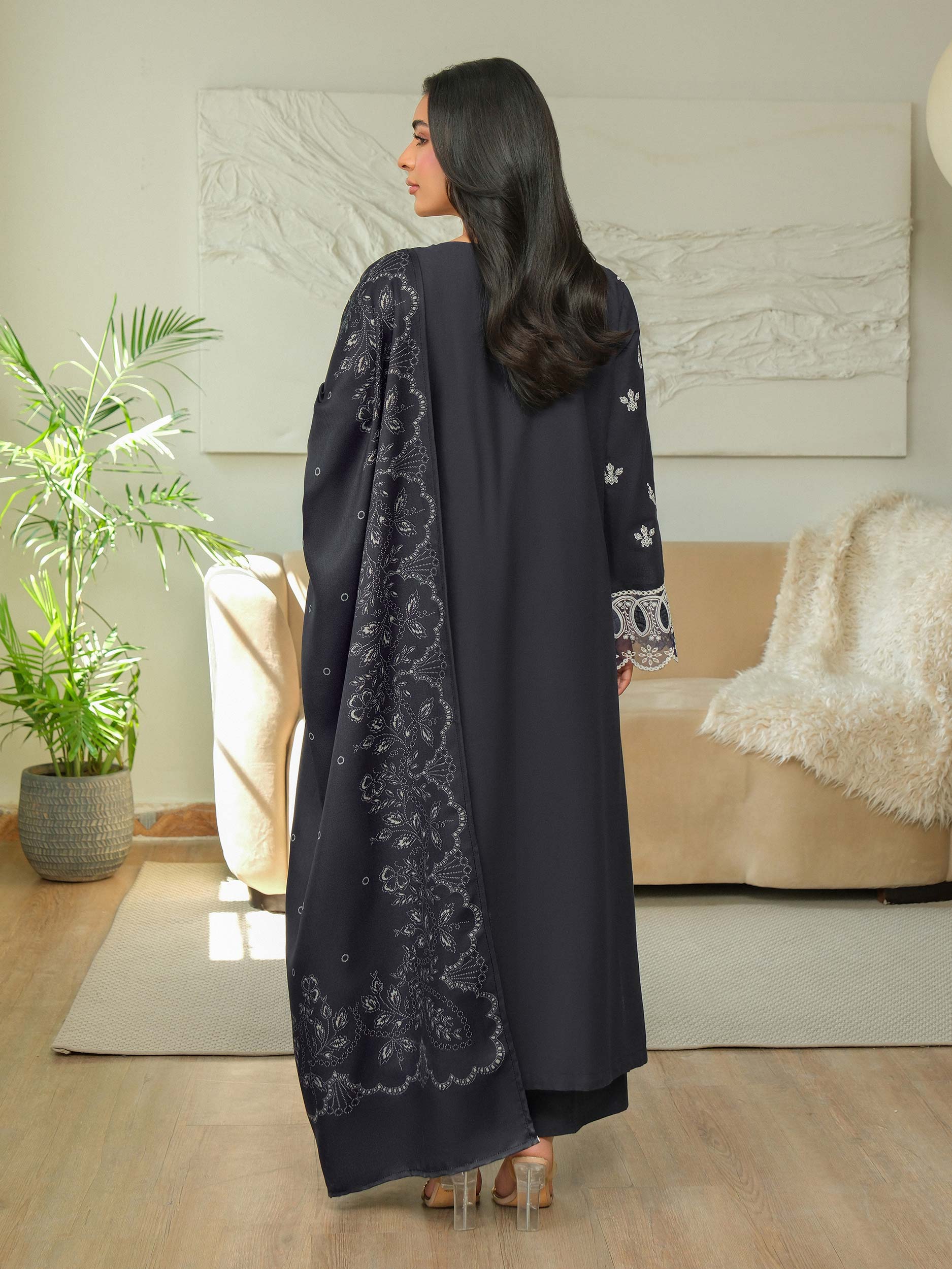 3 Piece Khaddar Suit-Embroidered (Unstitched) - Image 5