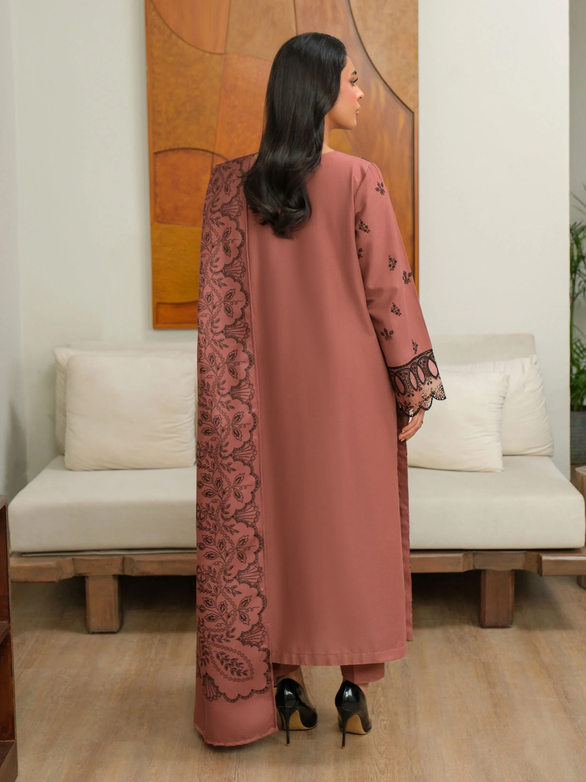 3 Piece Khaddar Suit-Embroidered (Unstitched) - Image 5