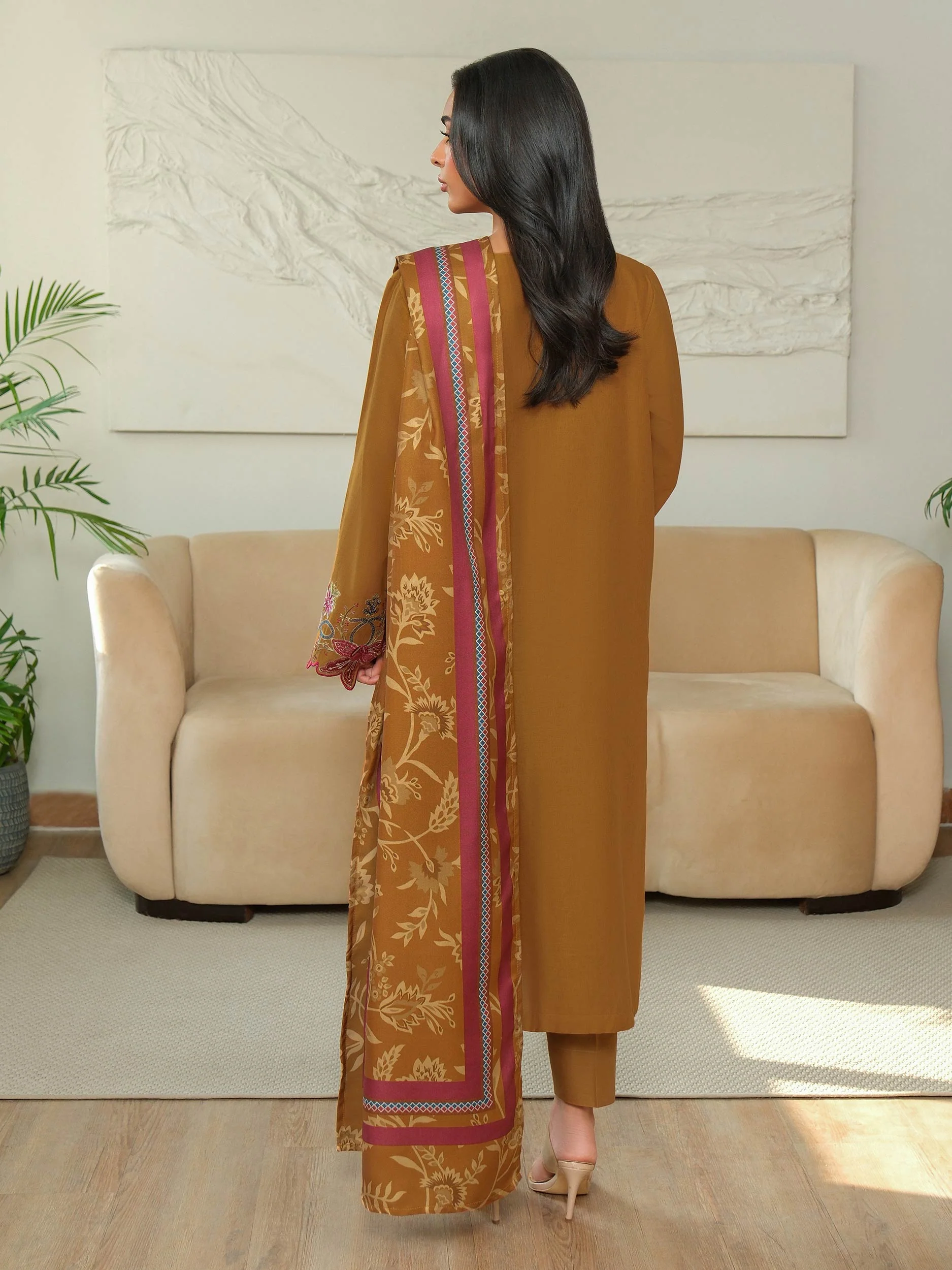 3 Piece Khaddar Suit-Embroidered (Unstitched) - Image 5