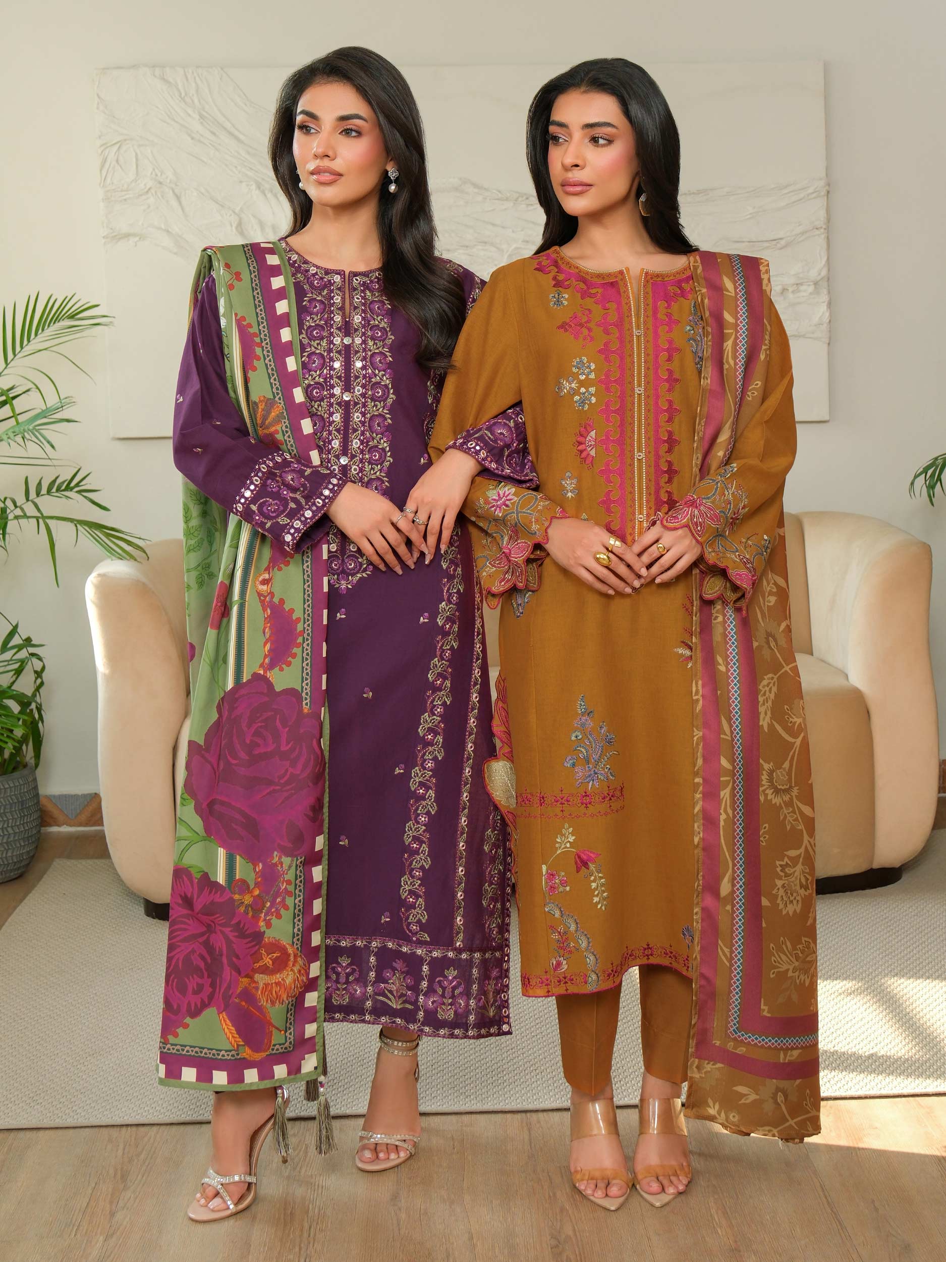 3 Piece Khaddar Suit-Embroidered (Unstitched) - Image 9