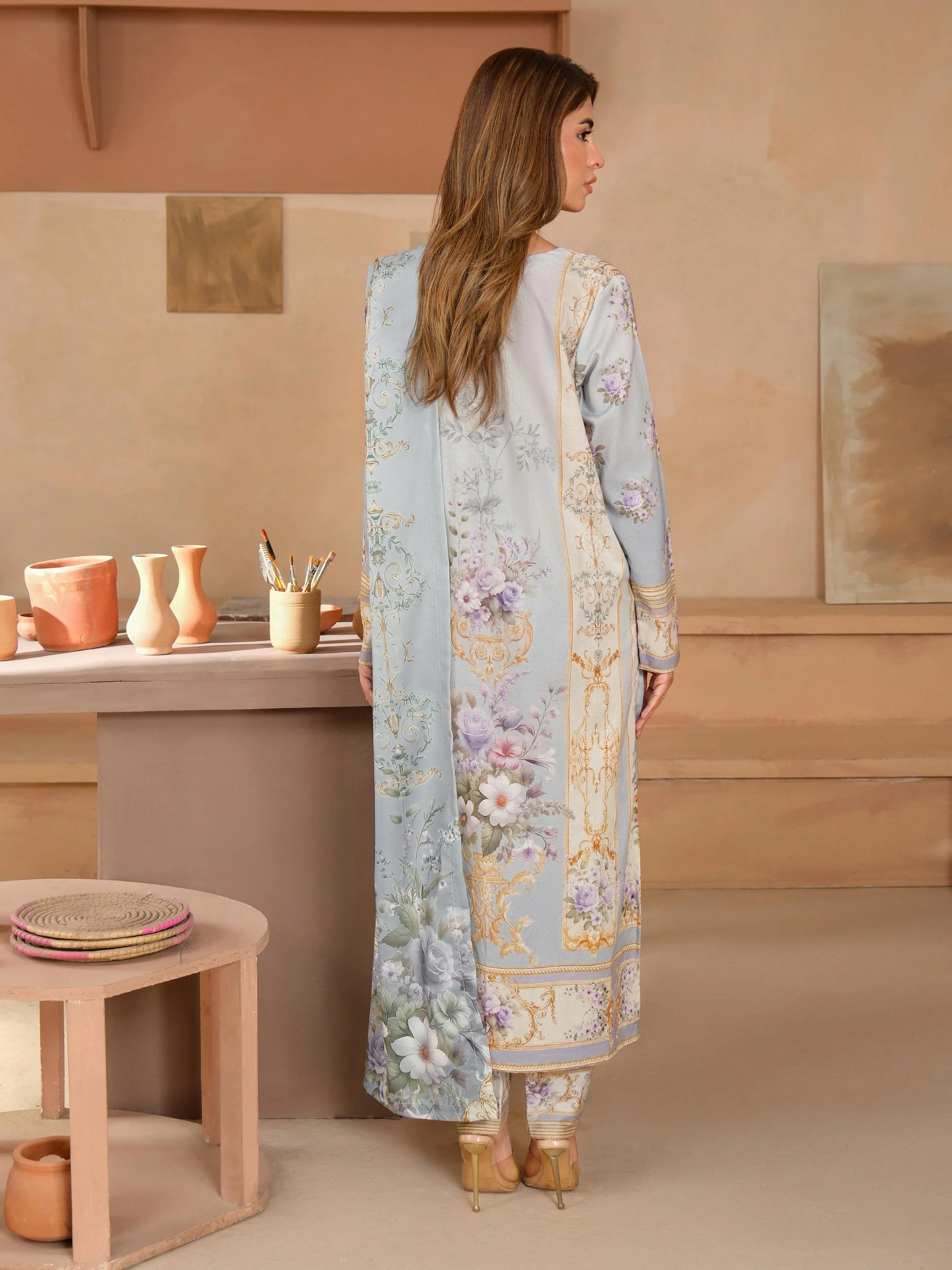 3 Piece Khaddar Suit-Embroidered (Unstitched) - Image 5