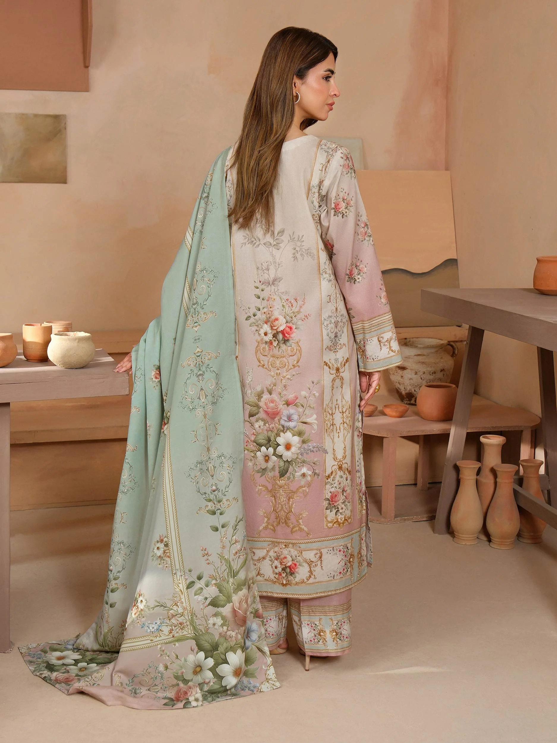 3 Piece Khaddar Suit-Embroidered (Unstitched) - Image 4