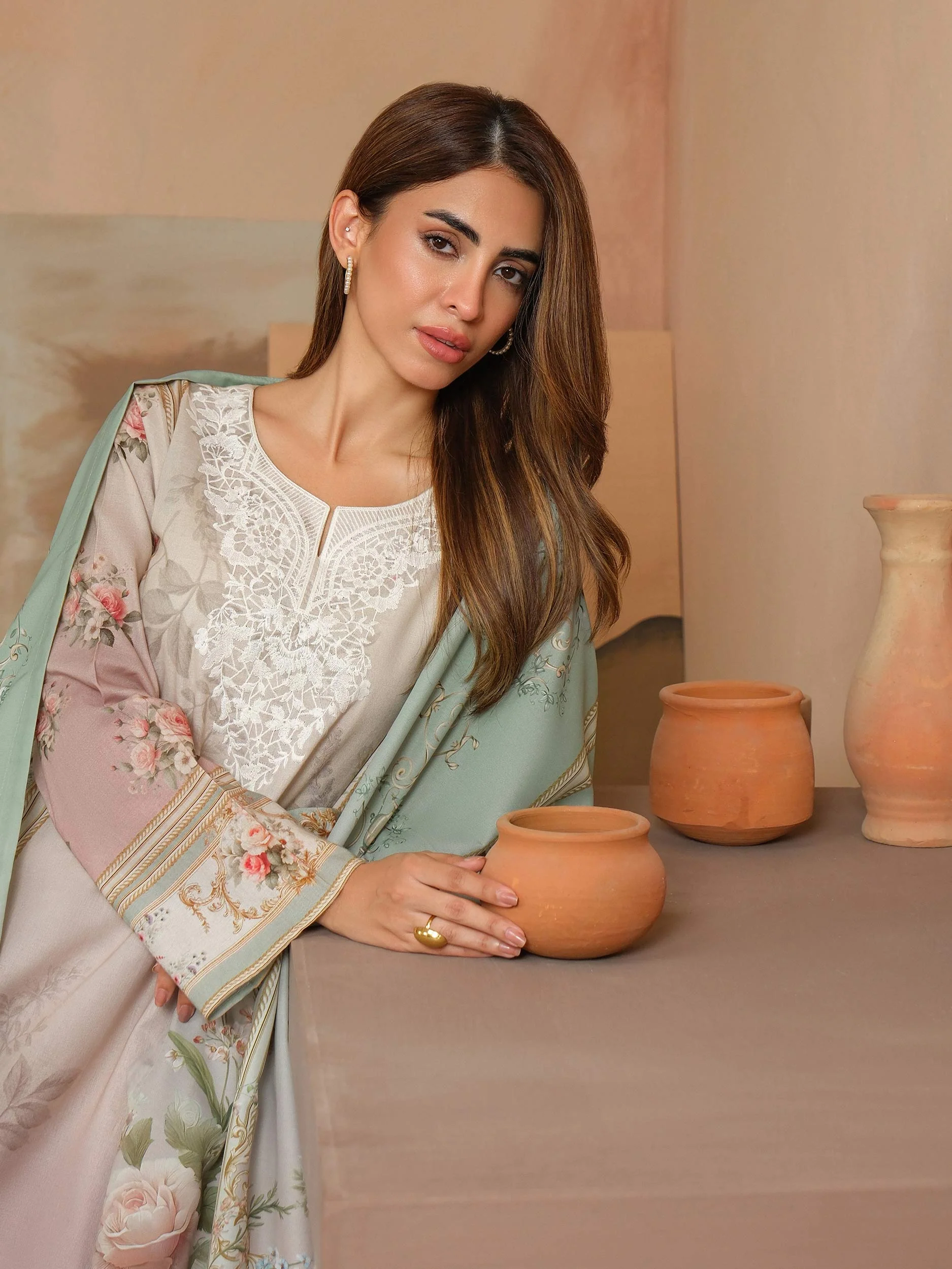 3 Piece Khaddar Suit-Embroidered (Unstitched) - Image 5