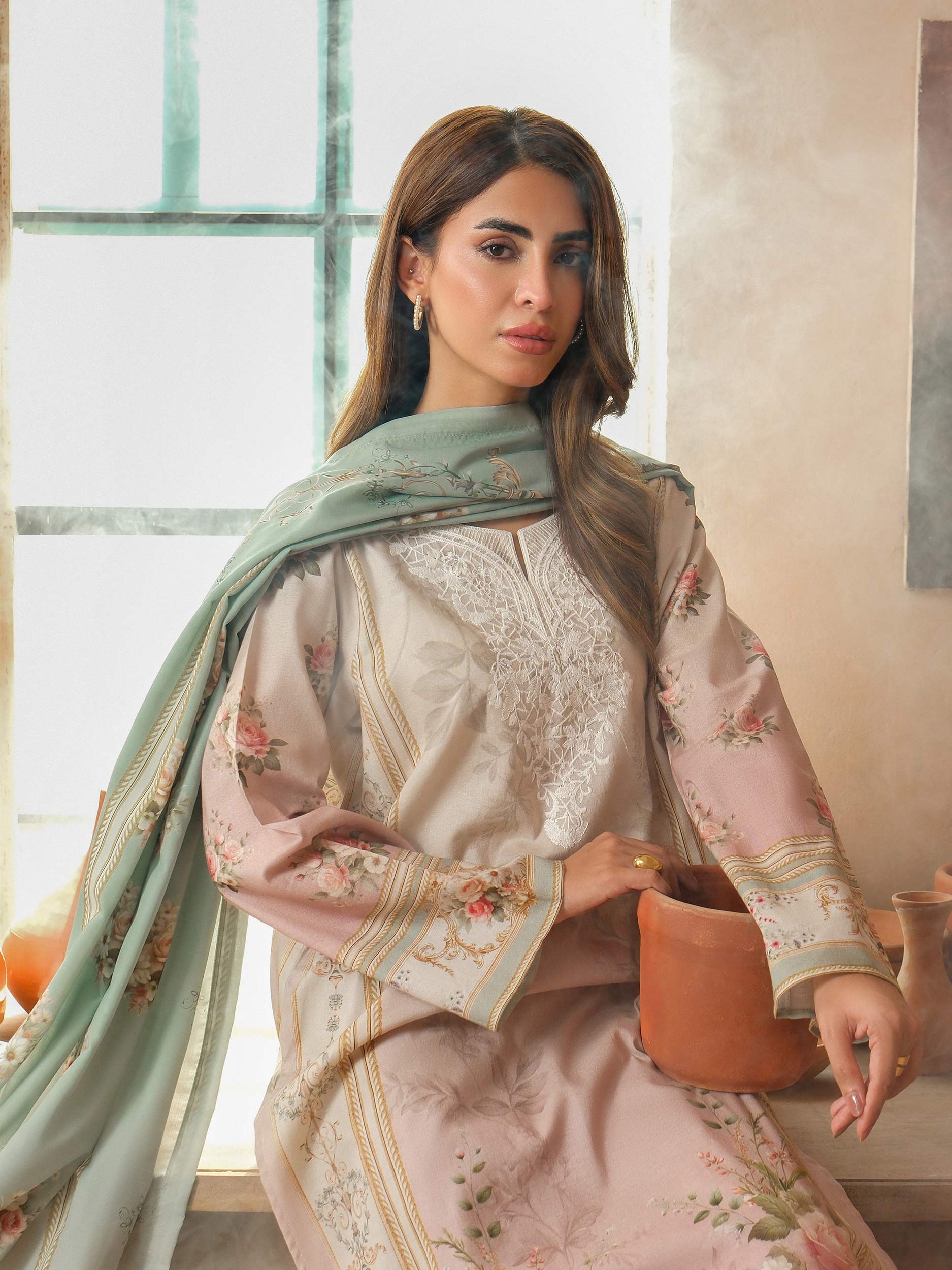 3 Piece Khaddar Suit-Embroidered (Unstitched) - Image 6
