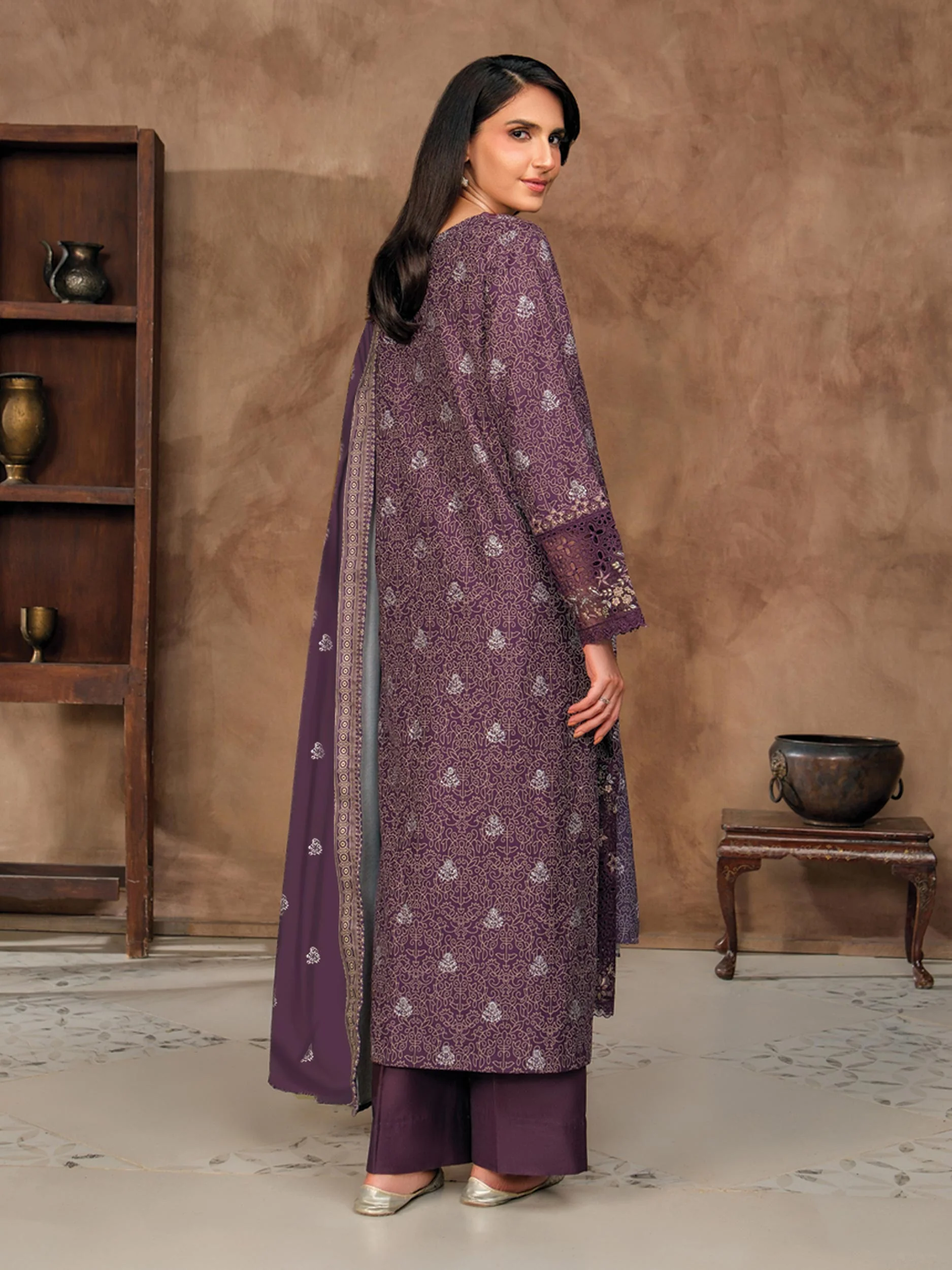 3 Piece Khaddar Suit-Embroidered (Unstitched) - Image 2