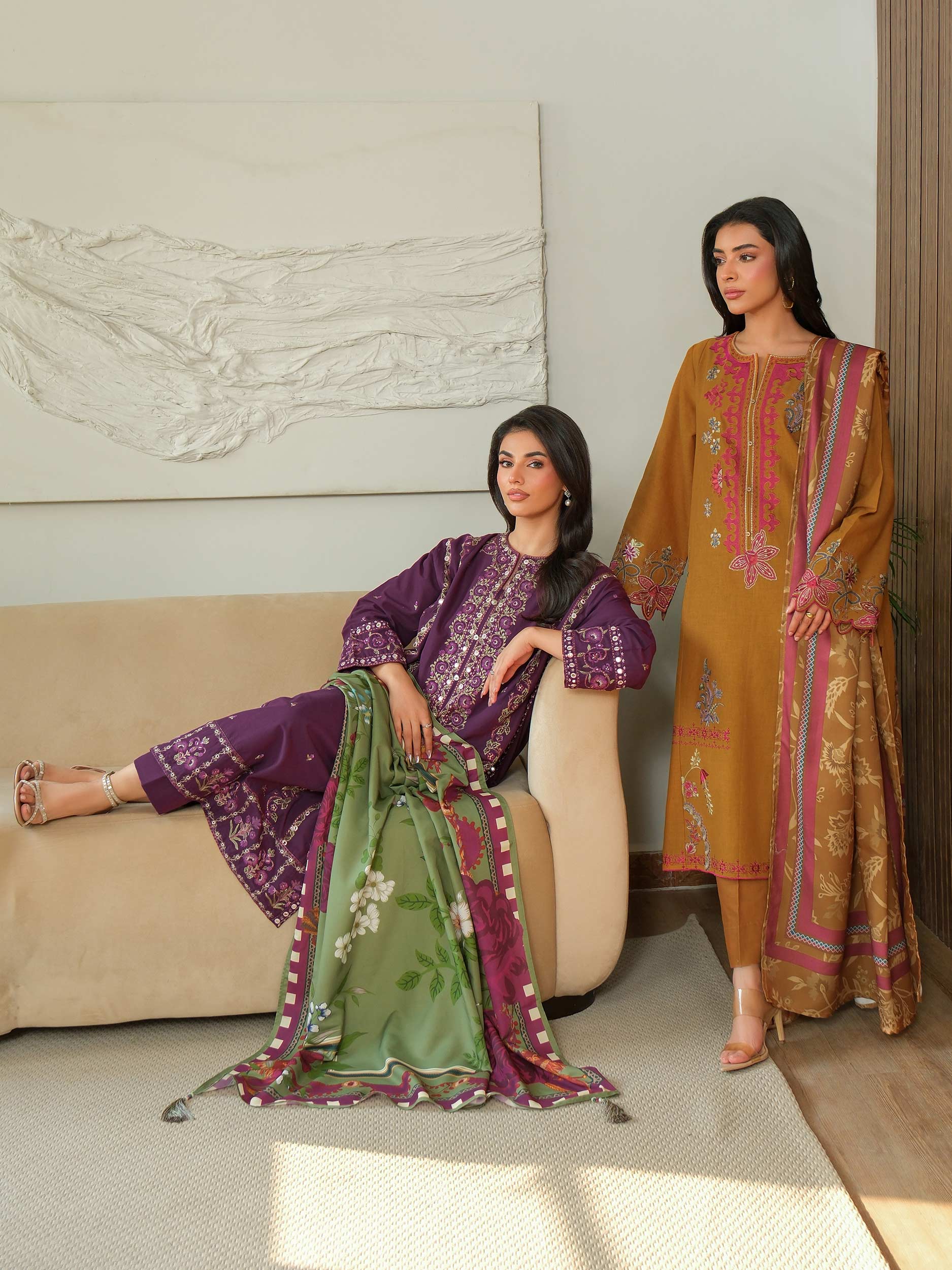 3 Piece Khaddar Suit-Embroidered (Unstitched) - Image 8