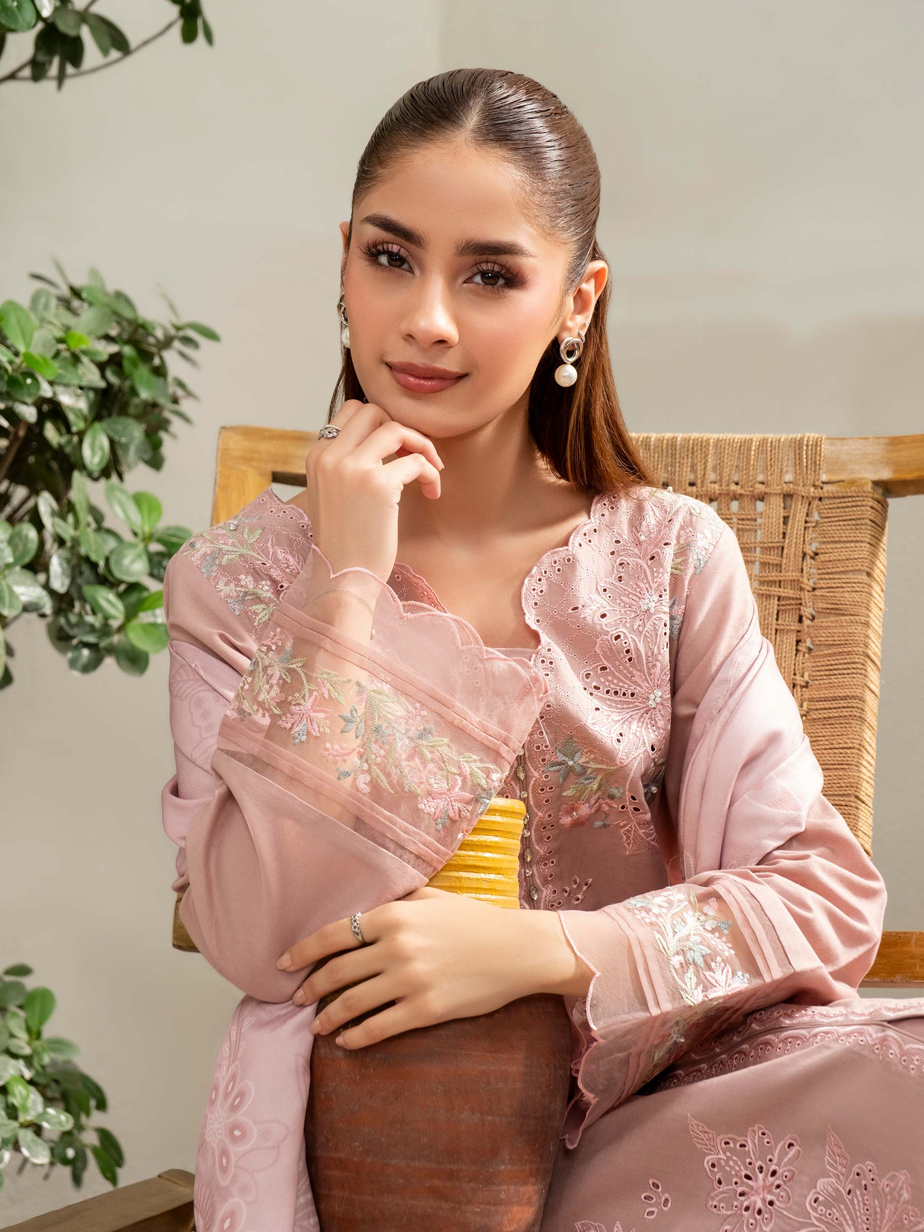 3 Piece Khaddar Suit-Embroidered (Unstitched) - Image 6