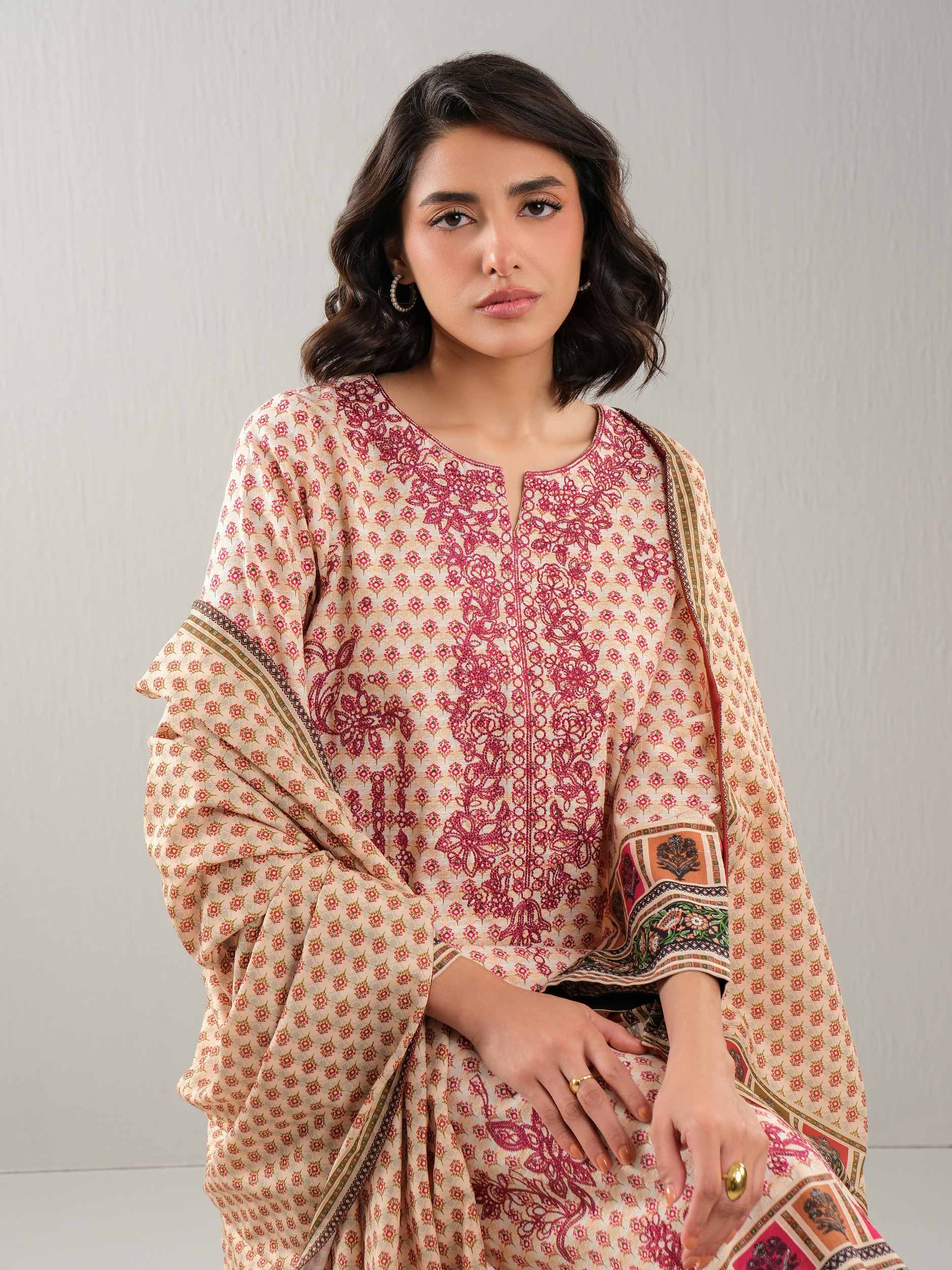 3 Piece Khaddar Suit-Embroidered (Unstitched) - Image 6
