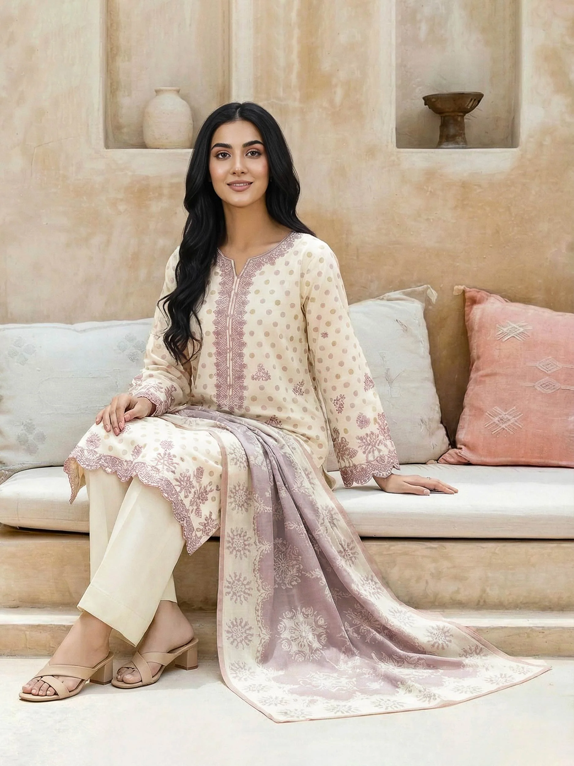 3 Piece Lawn Suit-Embroidered (Unstitched) - Image 2