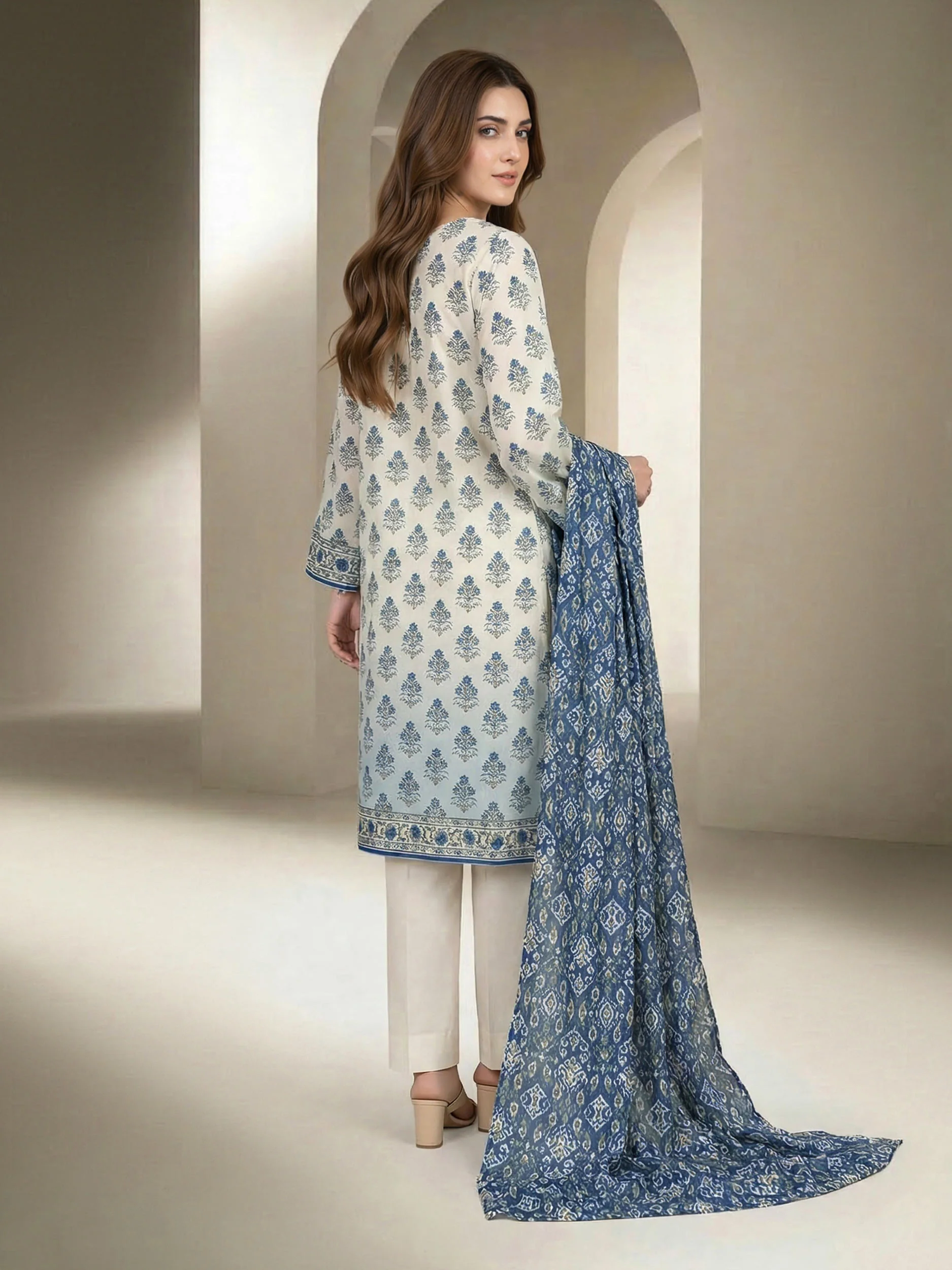 3 Piece Lawn Suit-Embroidered (Unstitched) - Image 3