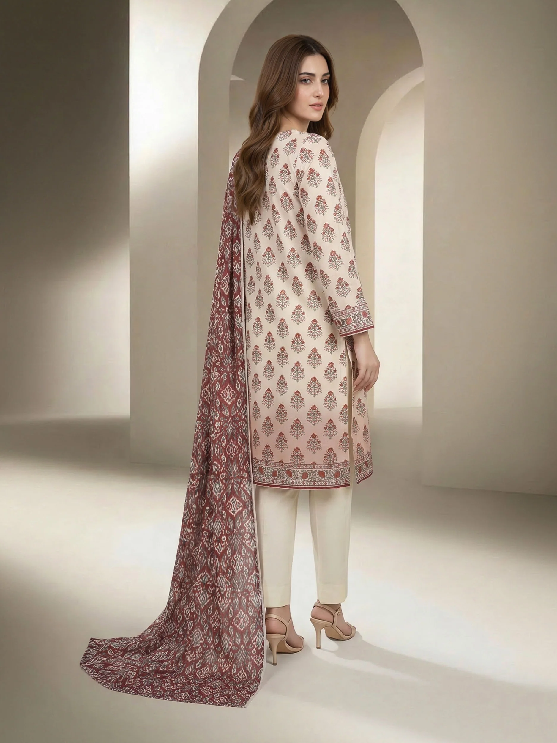 3 Piece Lawn Suit-Embroidered (Unstitched) - Image 3
