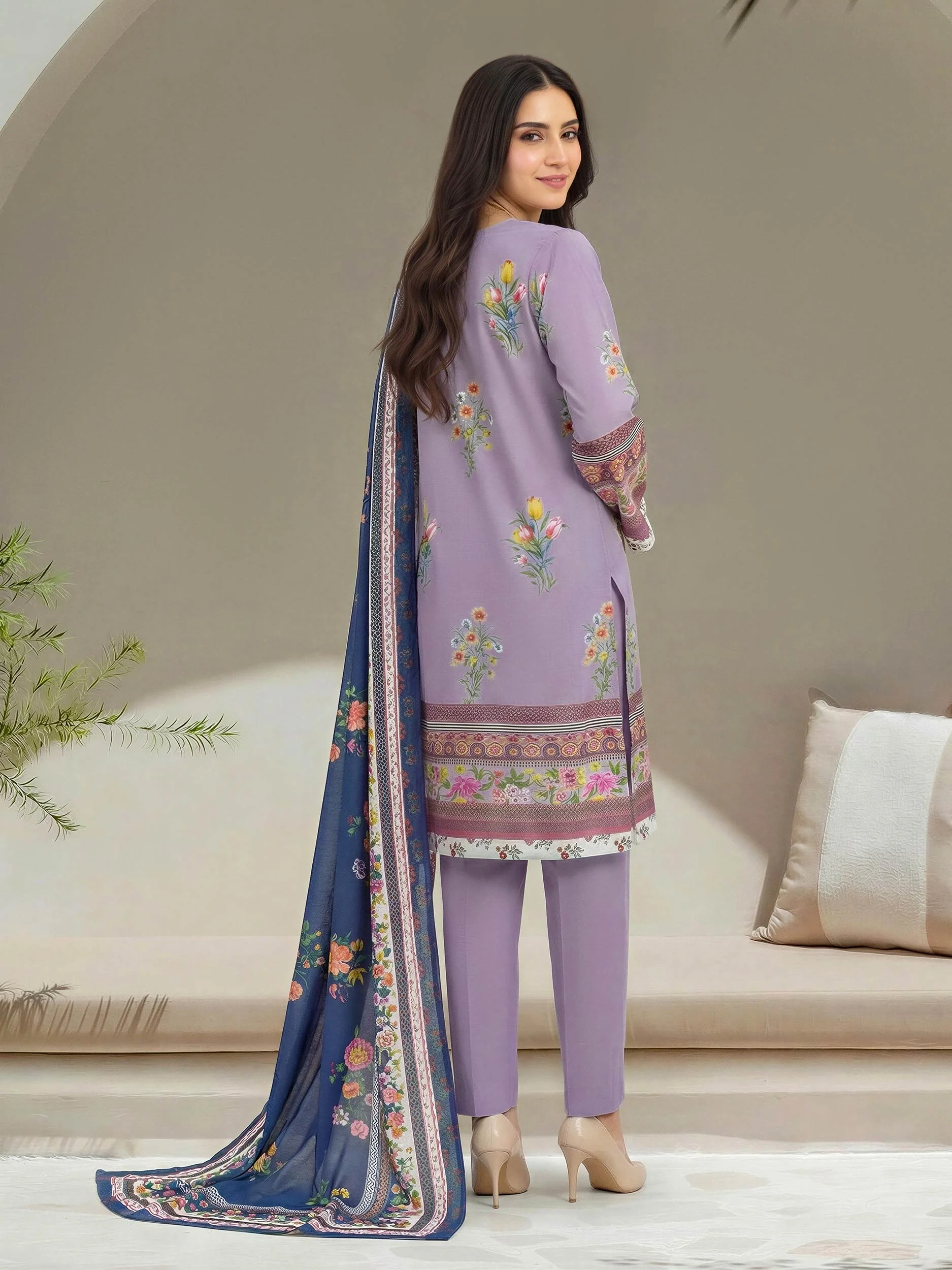 3 Piece Lawn Suit- Embroidered (Unstitched) - Image 3