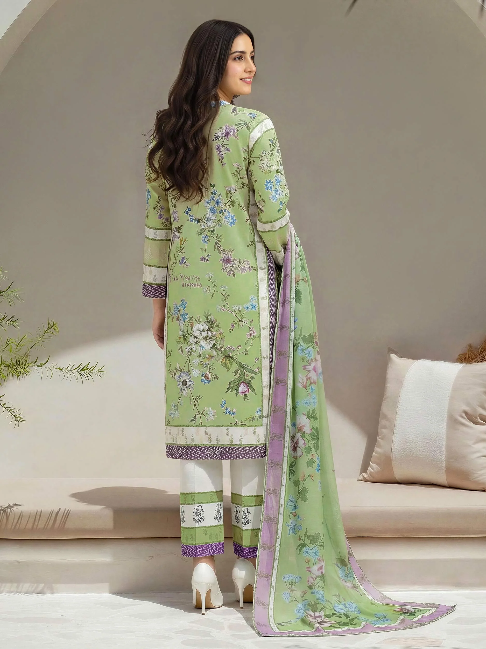 3 Piece Lawn Suit-Embroidered (Unstitched) - Image 3