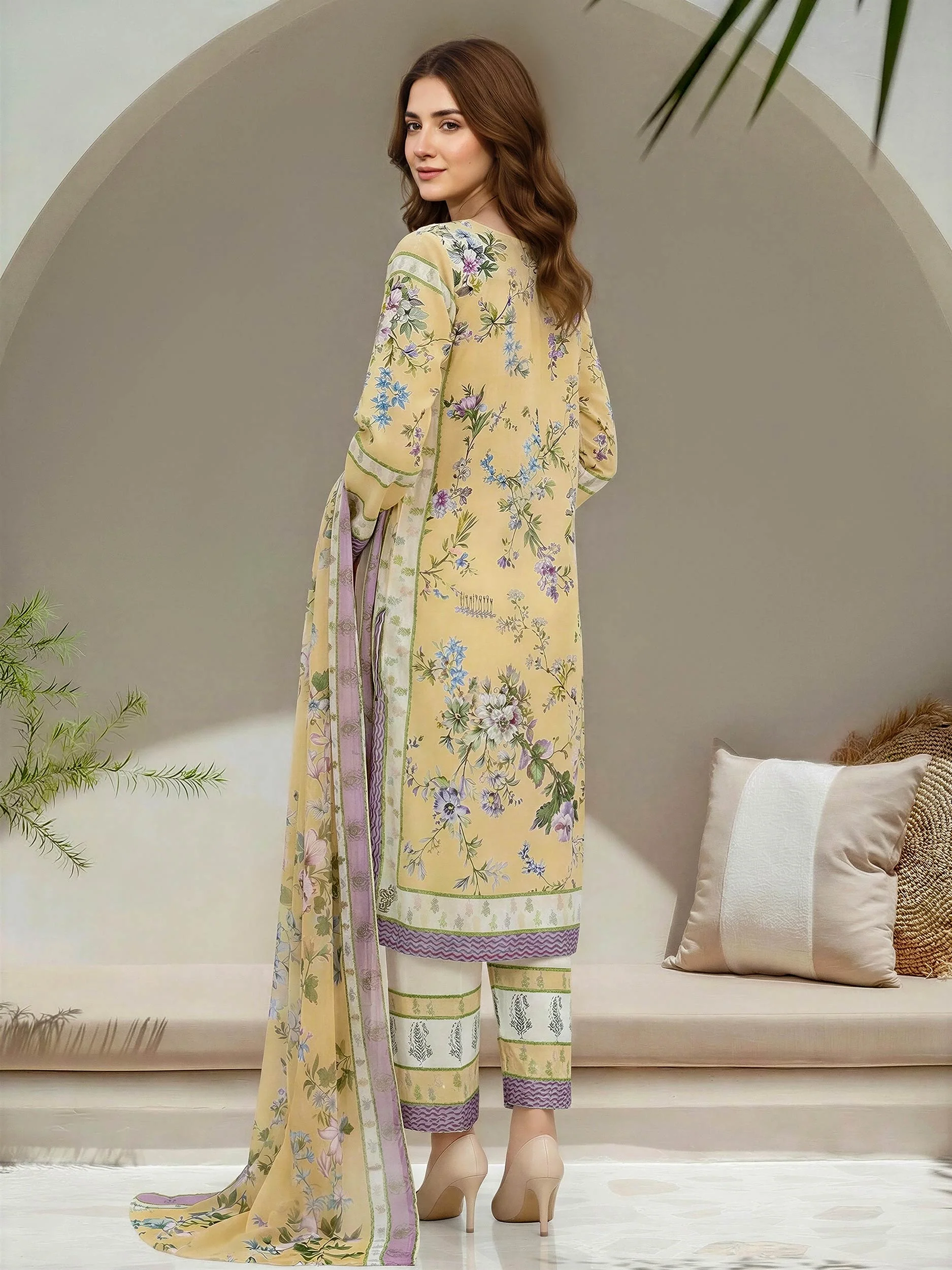 3 Piece Lawn Suit-Embroidered (Unstitched) - Image 2