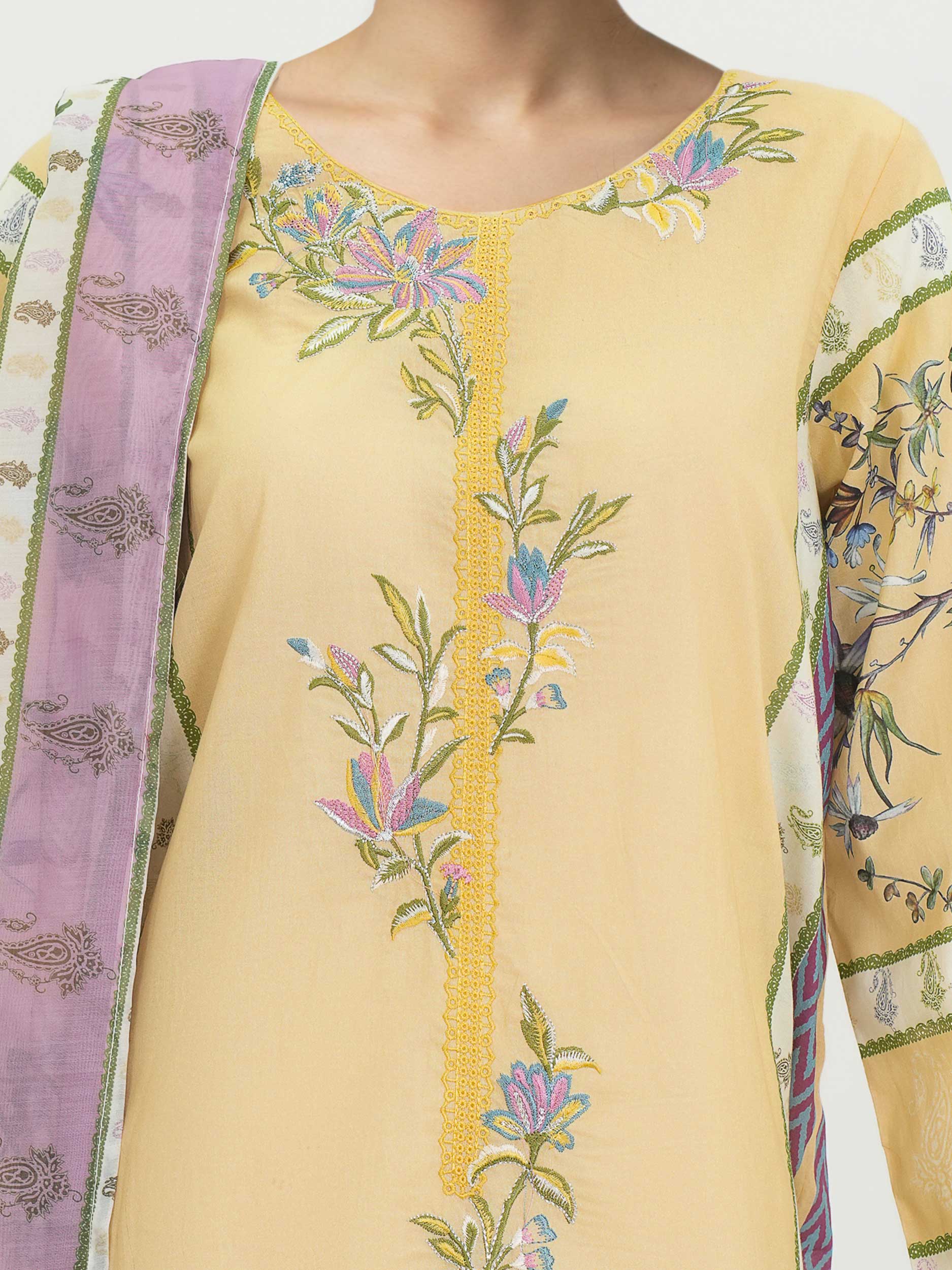 3 Piece Lawn Suit-Embroidered (Unstitched) - Image 4