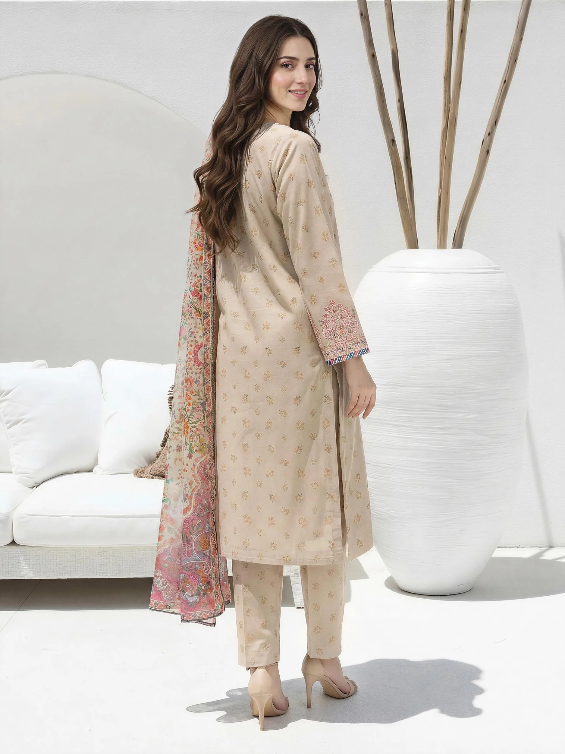 3 Piece Lawn Suit- Embroidered (Unstitched) - Image 3
