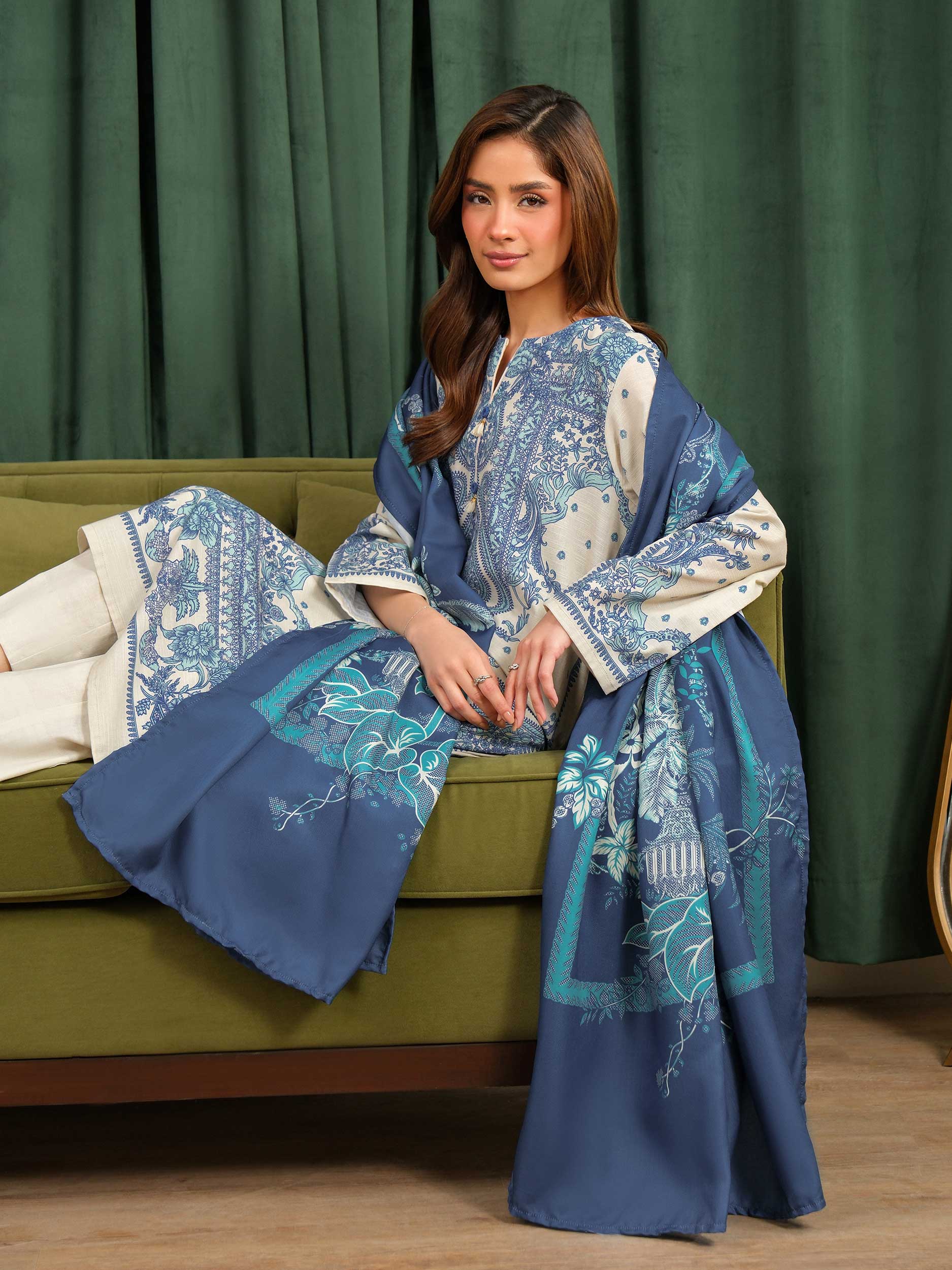 2 Piece Khaddar Suit-Printed (Unstitched) - Image 5