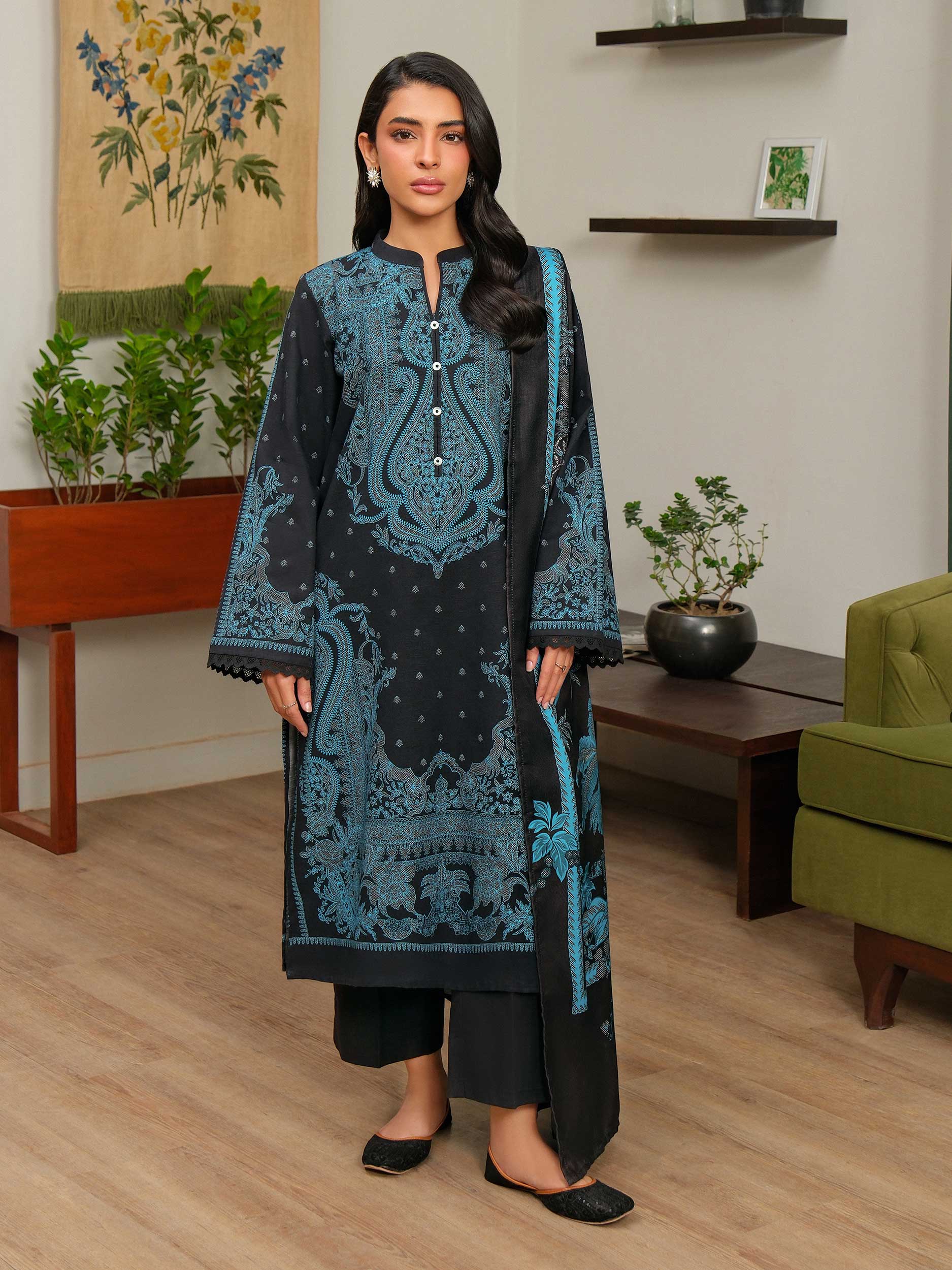 2 Piece Khaddar Suit-Printed (Unstitched) - Image 2