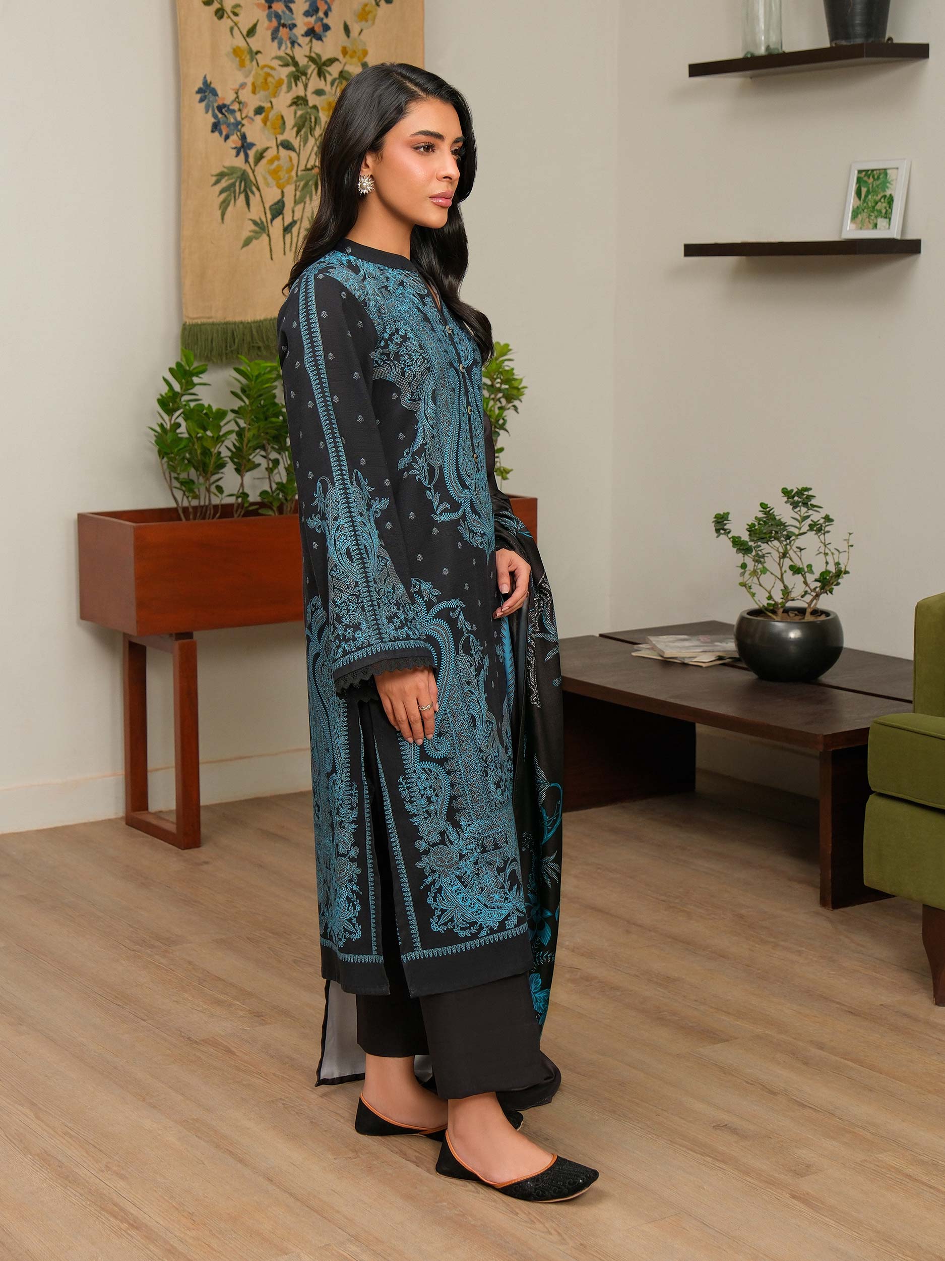 2 Piece Khaddar Suit-Printed (Unstitched) - Image 3