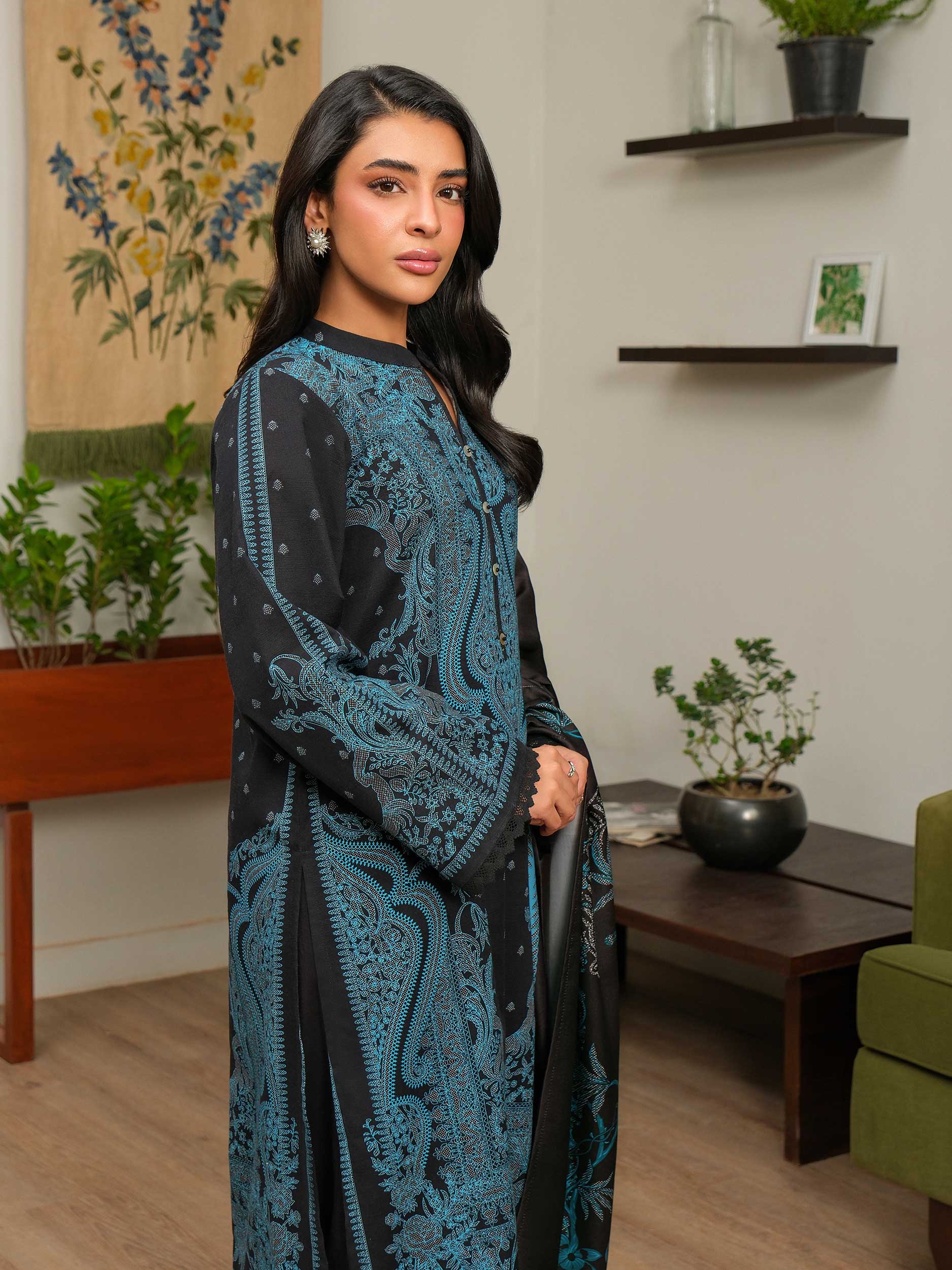 2 Piece Khaddar Suit-Printed (Unstitched) - Image 5